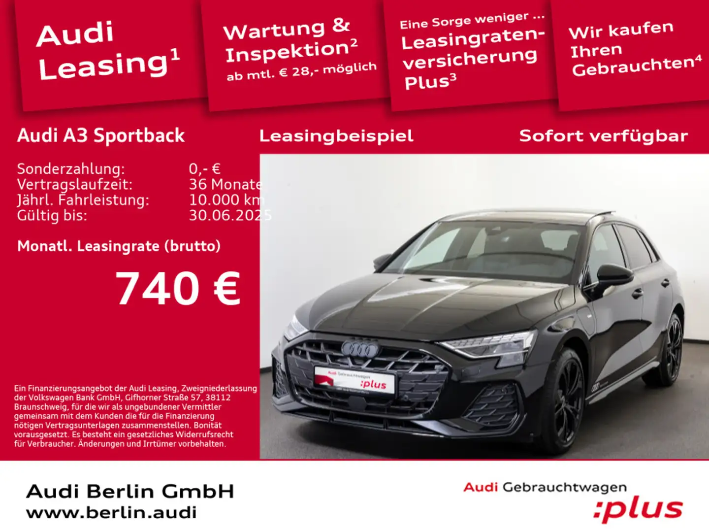 Audi A3 S line 45 TFSI e S tr. Schwarz - 1