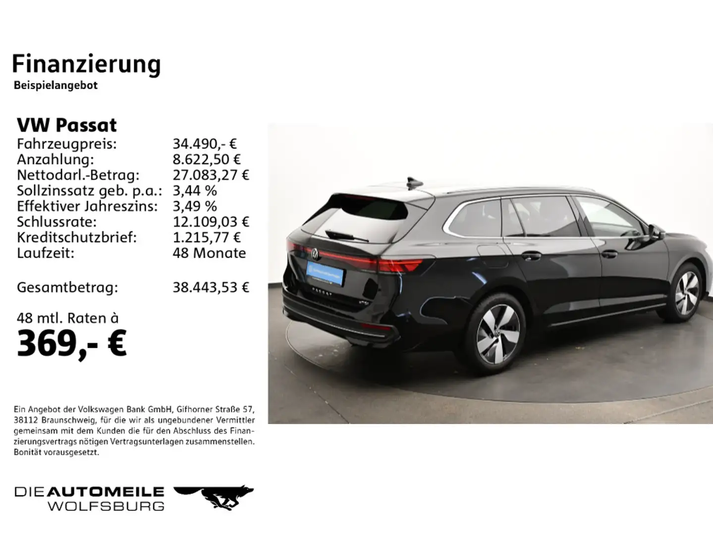 Volkswagen Passat Var. 1.5 eTSI DSG Business DCC/Massage/Cl Schwarz - 2