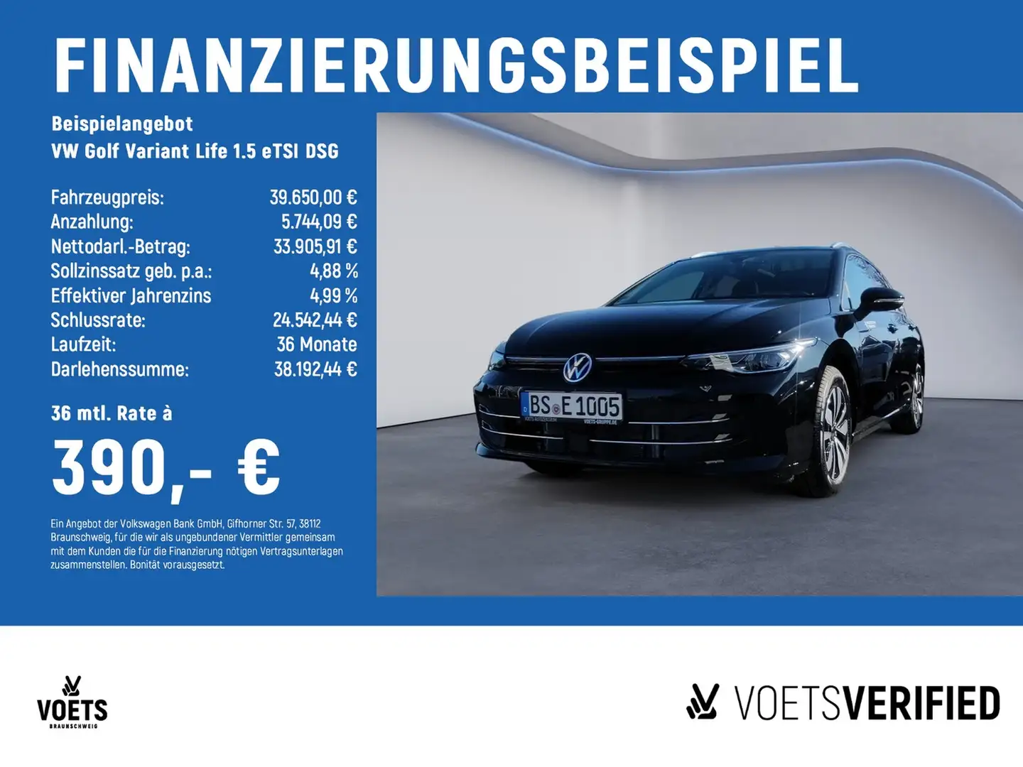 Volkswagen Golf Variant Life 1.5 eTSI DSG LED+RearView+PANO Schwarz - 2