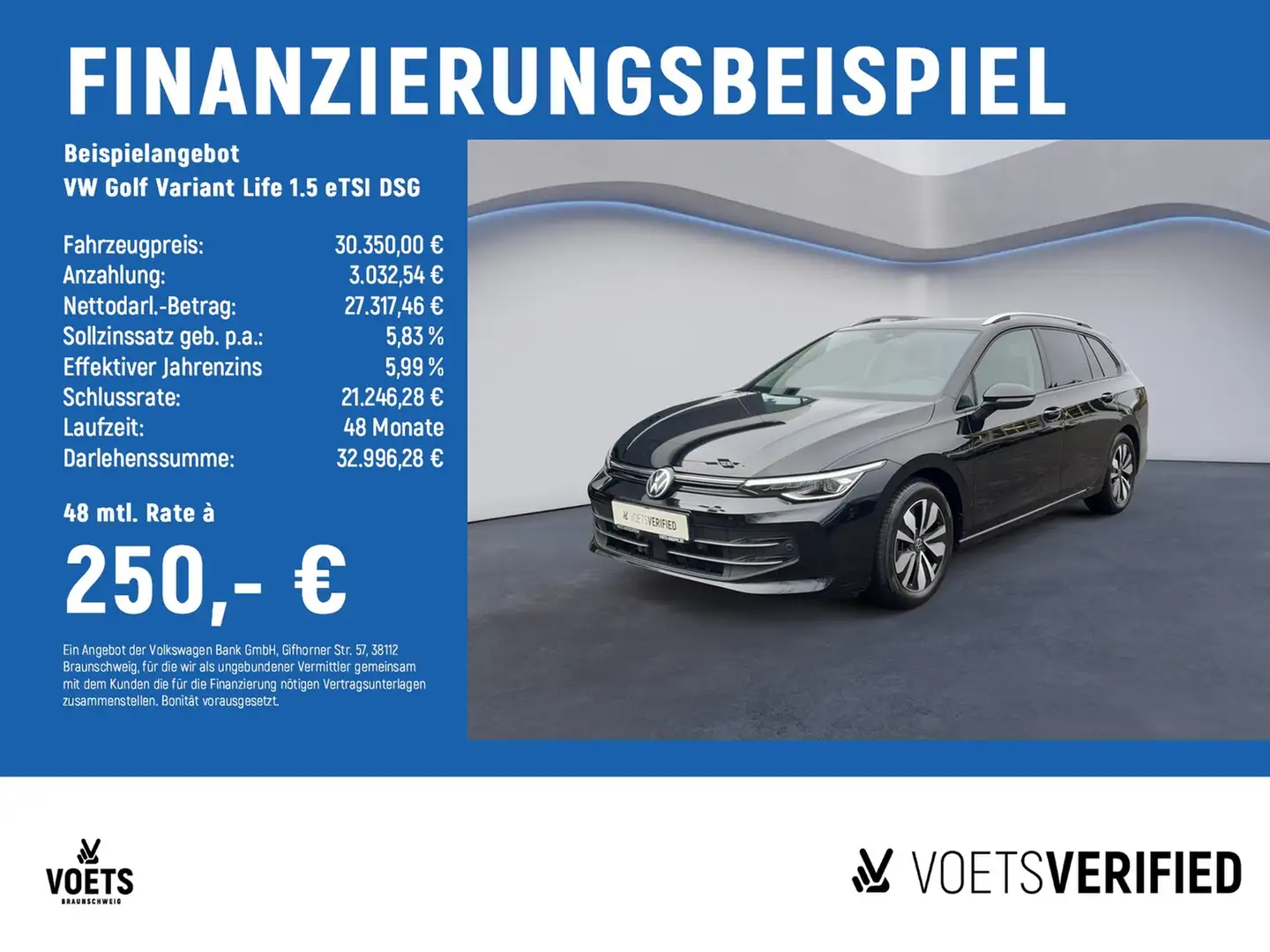 Volkswagen Golf Variant Life 1.5 eTSI DSG LED+RearView+PANO Schwarz - 2