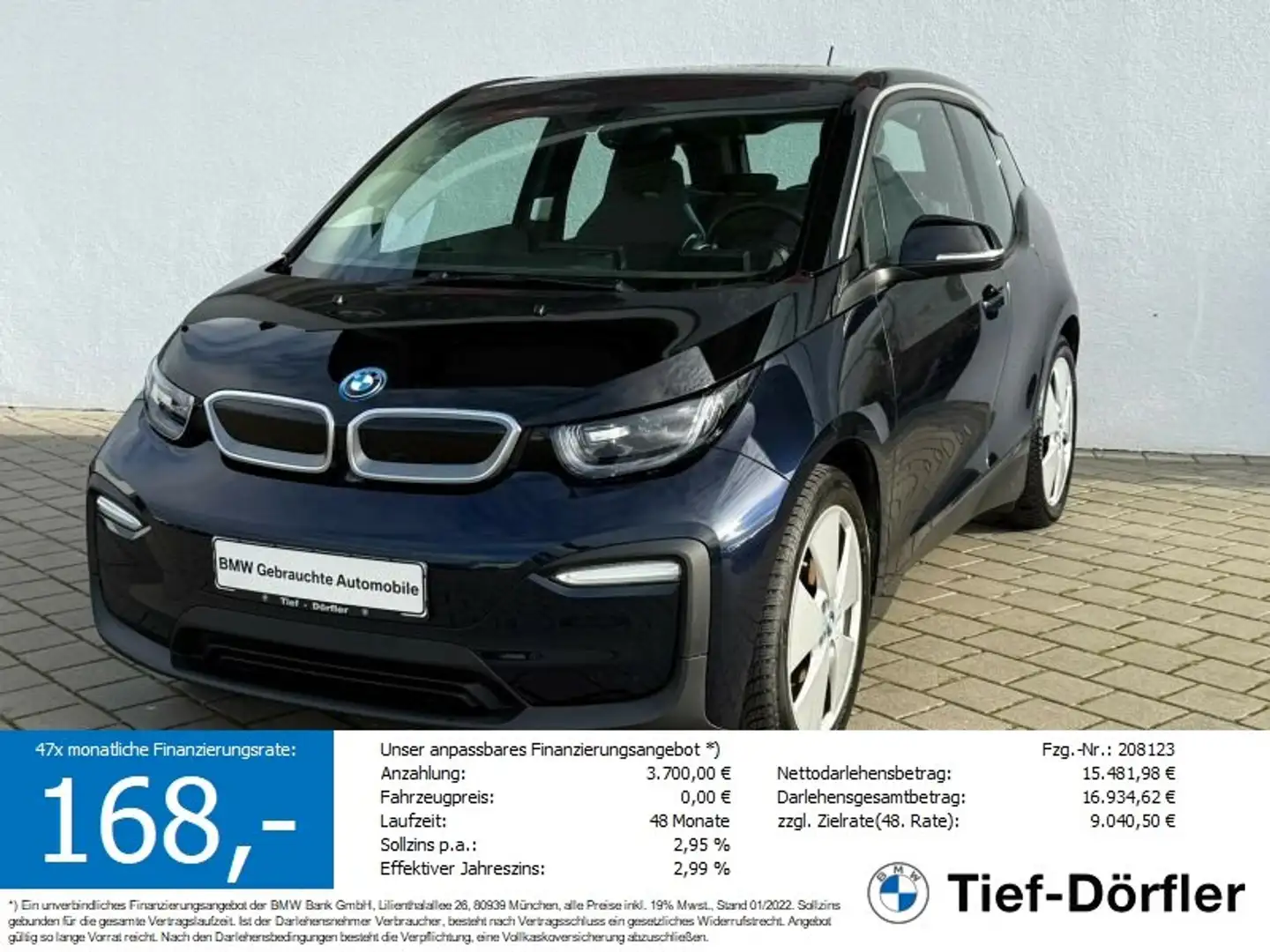 BMW i3 120Ah NAVI/TEMPO/DAB/SH/S-LadenG&W Blau - 1