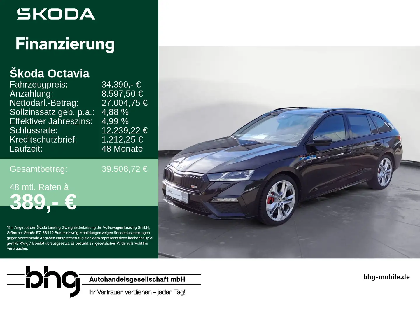 Skoda Octavia Combi 2.0 TSI DSG RS Schwarz - 1