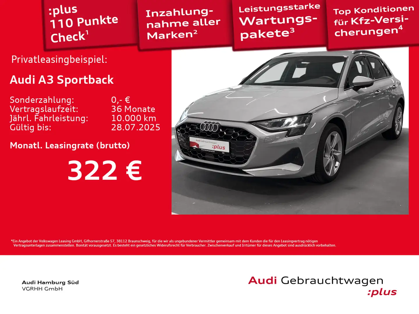 Audi A3 TFSI adv. S tronic FACELIFT/S LINE Gris - 1