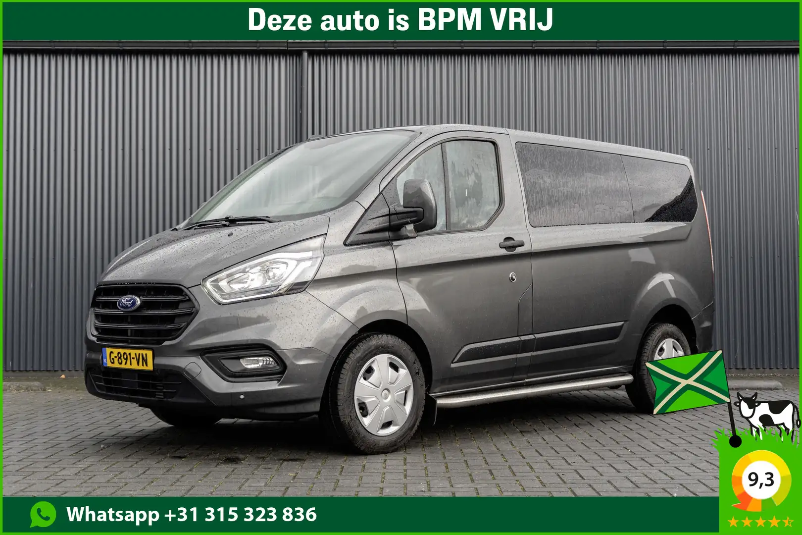 Ford Transit Custom **2.0TDCI 130PK | ZGN. | Automaat | 9-Zits | LED | Grijs - 1