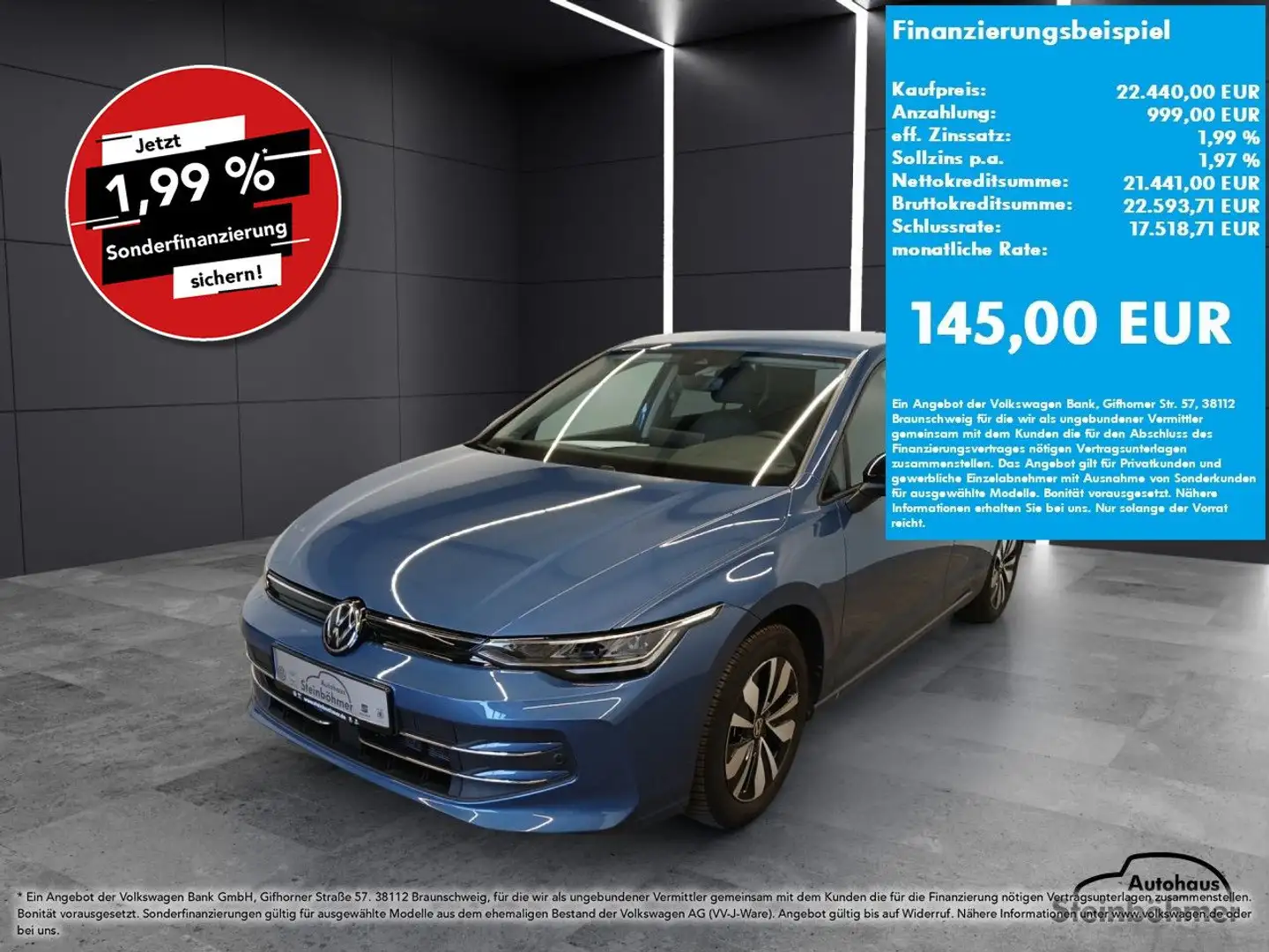 Volkswagen Golf Facelift  Goal 1.5TSI LED NAV AHK ACC SideAss Blauw - 1