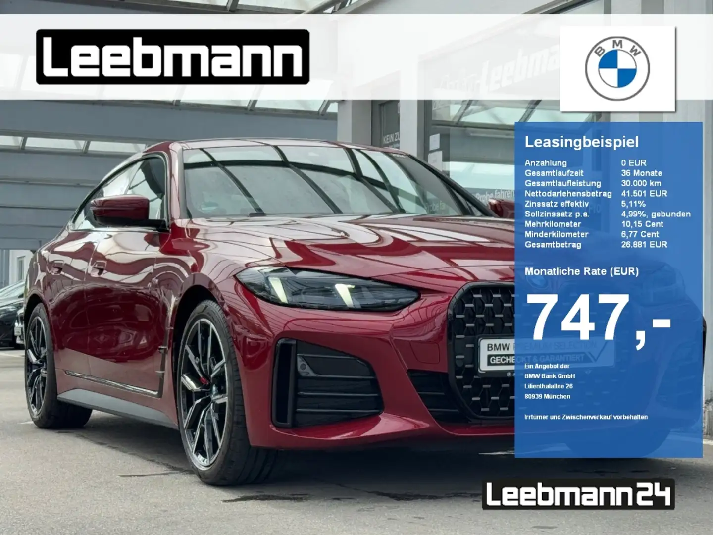BMW 420 d Gran Coupé M-Sport-Pro GARANTIE bis 07/2029 Rouge - 1