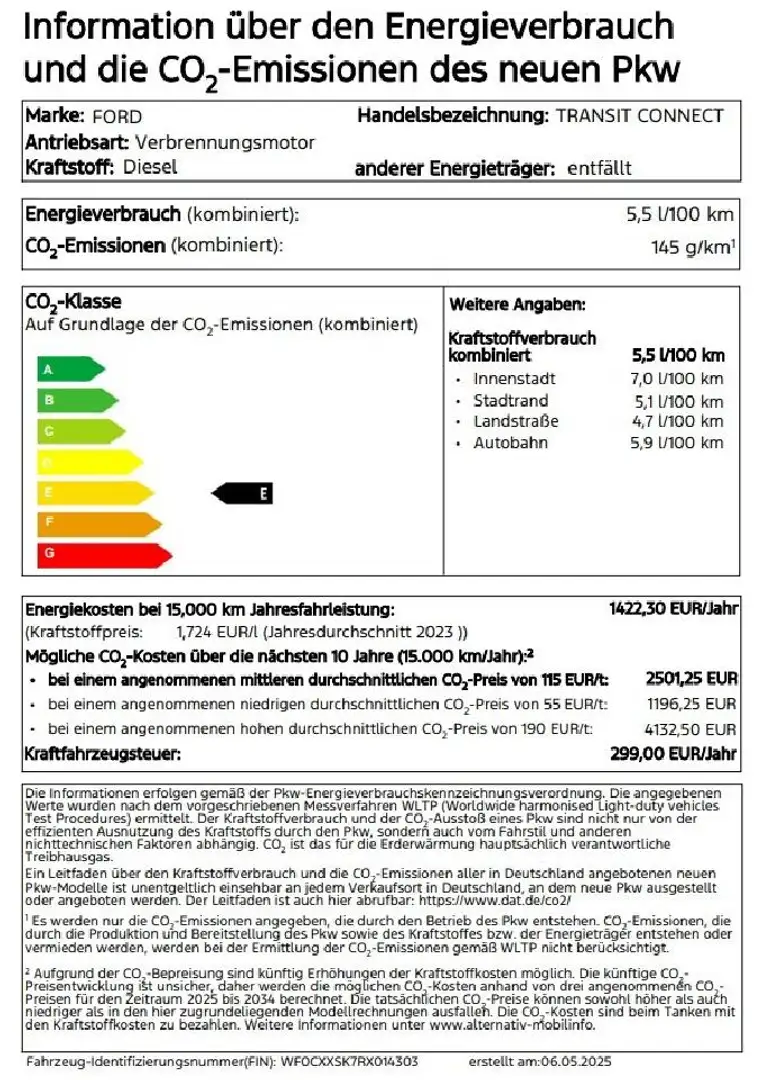 Ford Transit Connect Trend L2 Kasten Weiß - 2