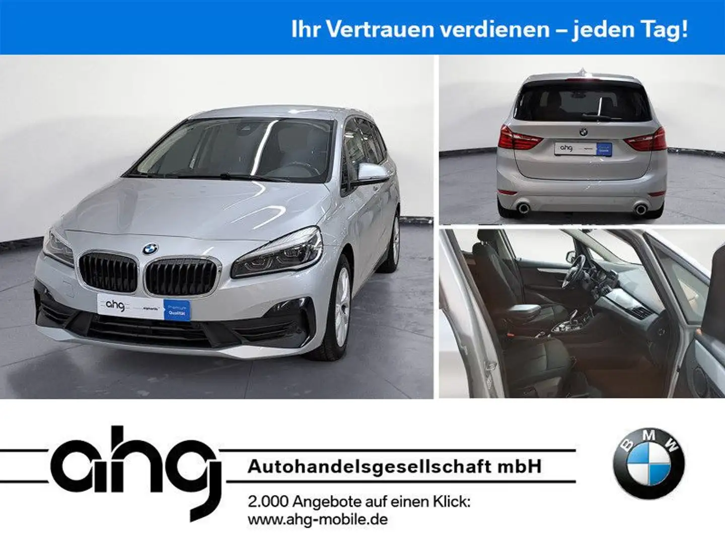 BMW 218 Advantage Aut. Klimaaut. AHK Silber - 1