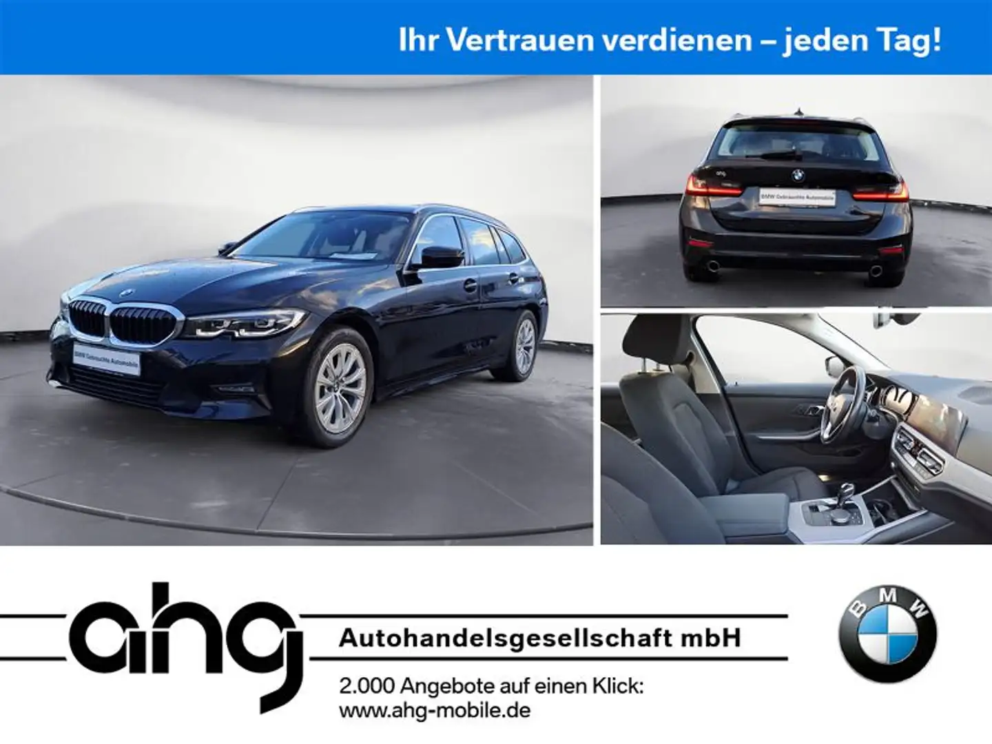 BMW 318 d Touring Advantage Automatik Navi Klima AHK Schwarz - 1