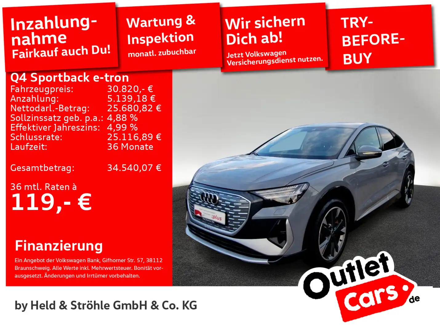 Audi Q4 e-tron 40 S-Line HuD NAV MATRIX KAM Grau - 1