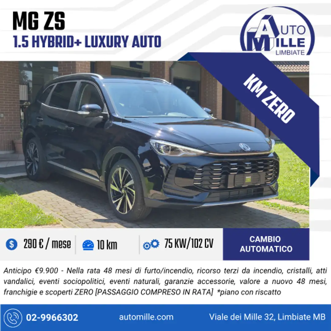 MG ZS 1.5 hybrid+ Luxury auto Zwart - 1