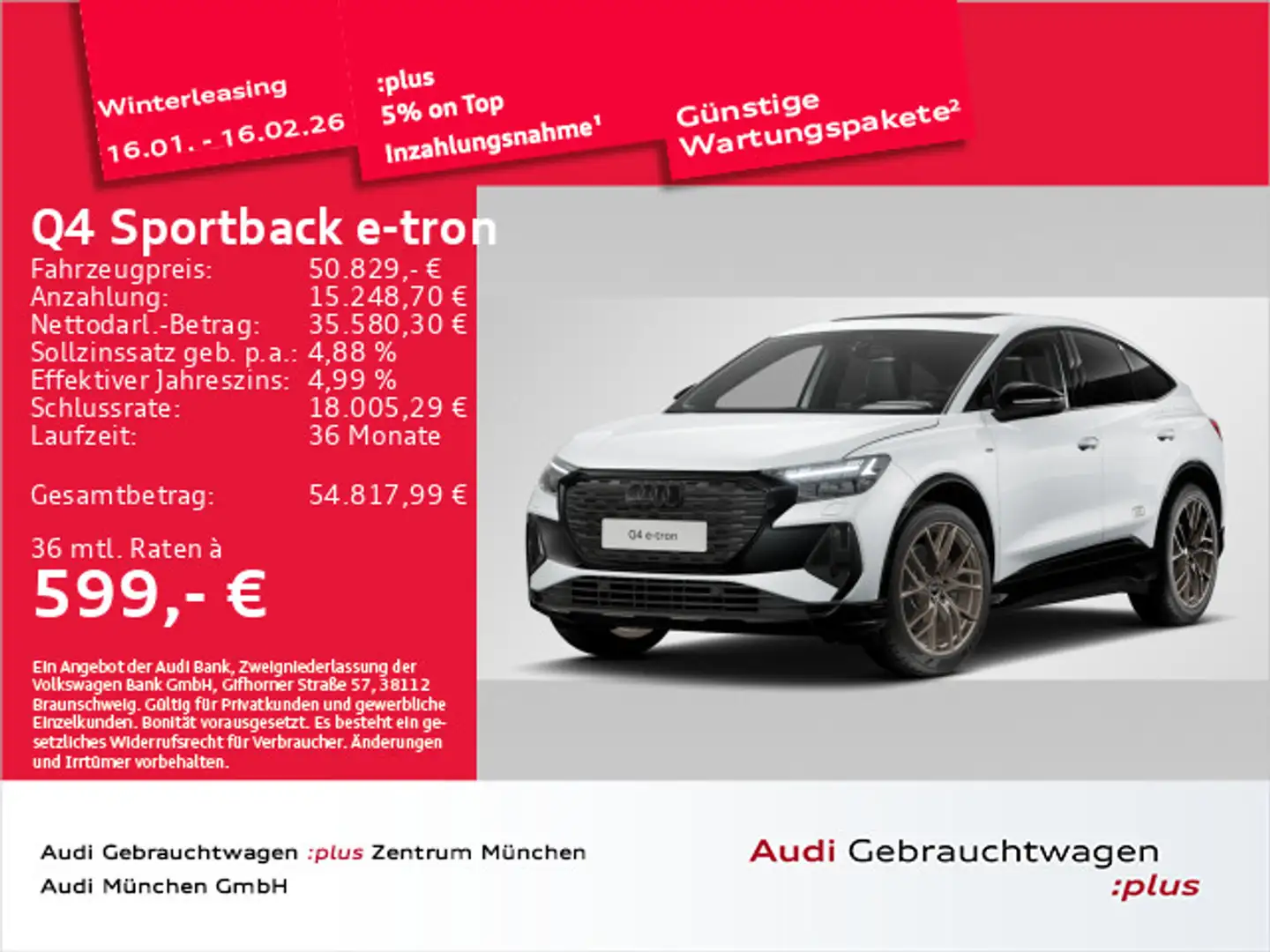 Audi Q4 e-tron 45 S line Edition AHK/21"Zol Weiß - 1