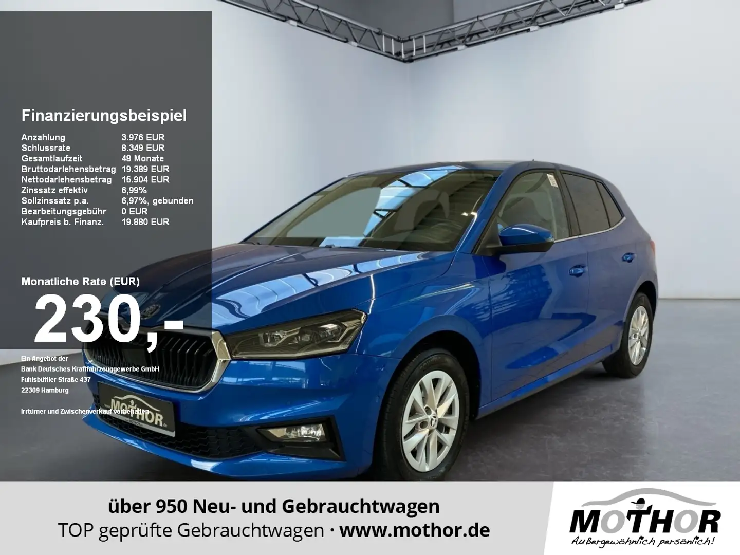 Skoda Fabia Style 1.0 TSI DSG ACC FLA LM KAM LED Blau - 1