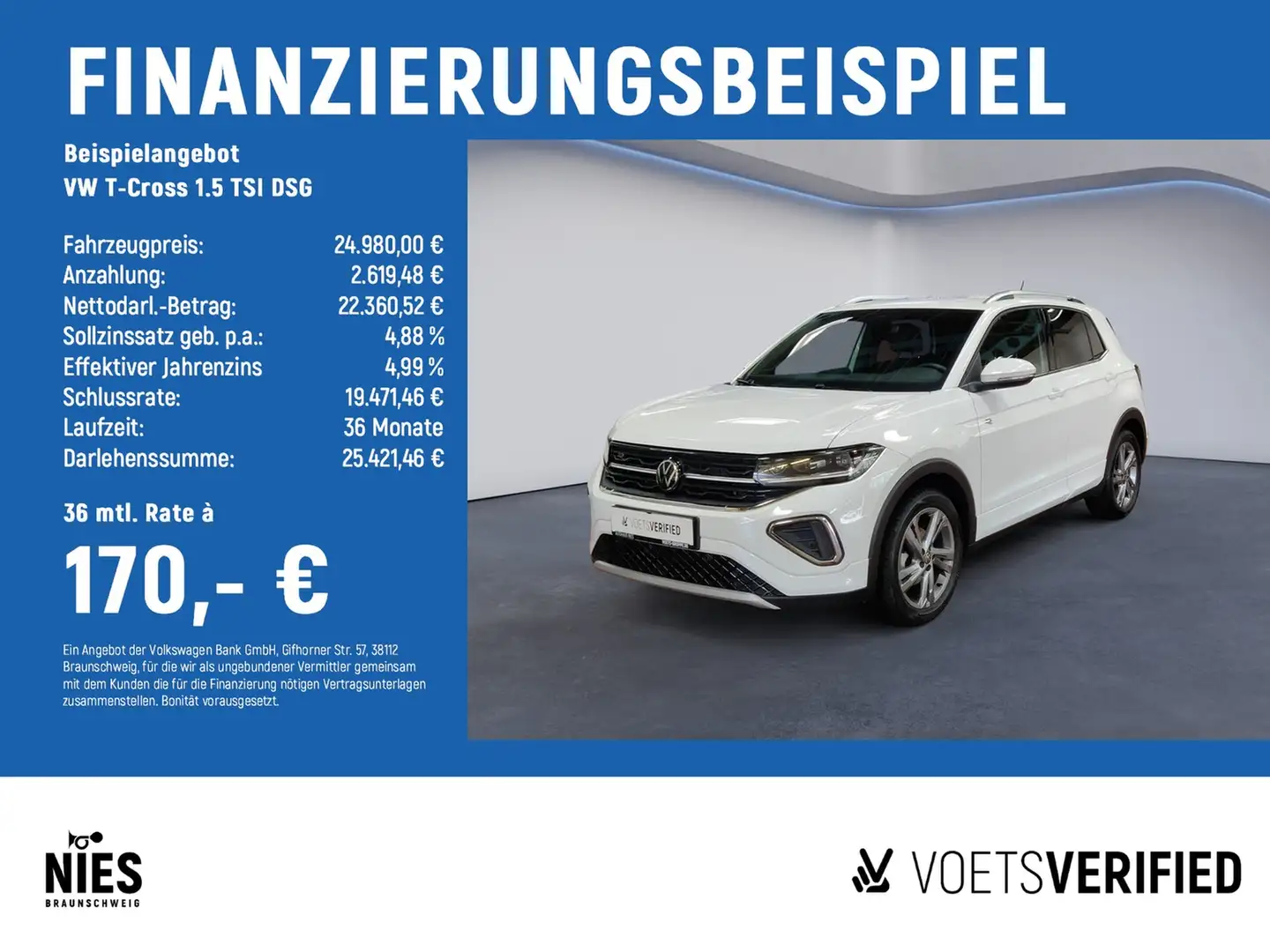 Volkswagen T-Cross 1.5 TSI DSG MATRIX-LED+App-Connect Weiß - 2