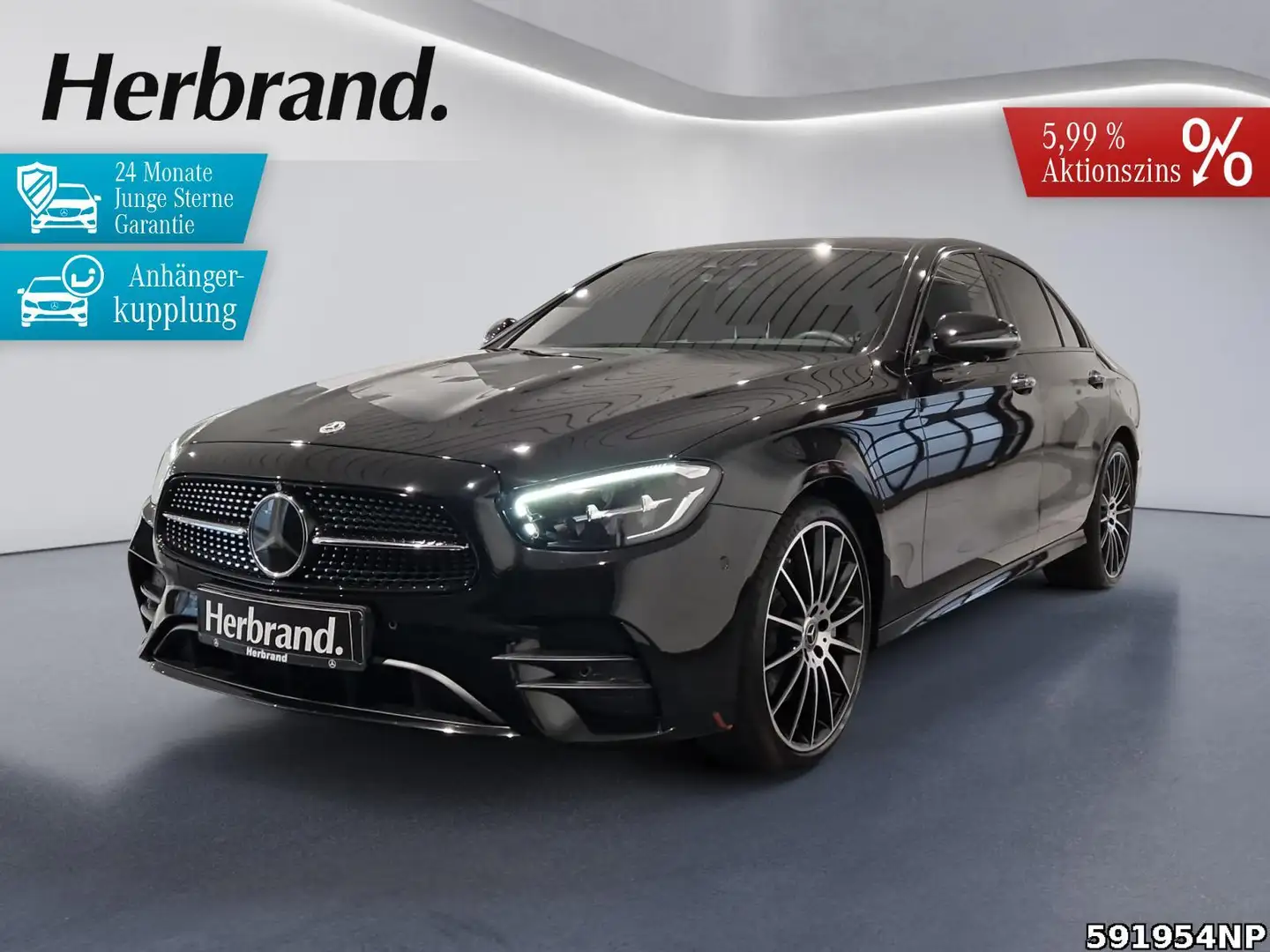 Mercedes-Benz E 400 d 4M AMG Night Pano Standhzg AHK Ambiente Schwarz - 1