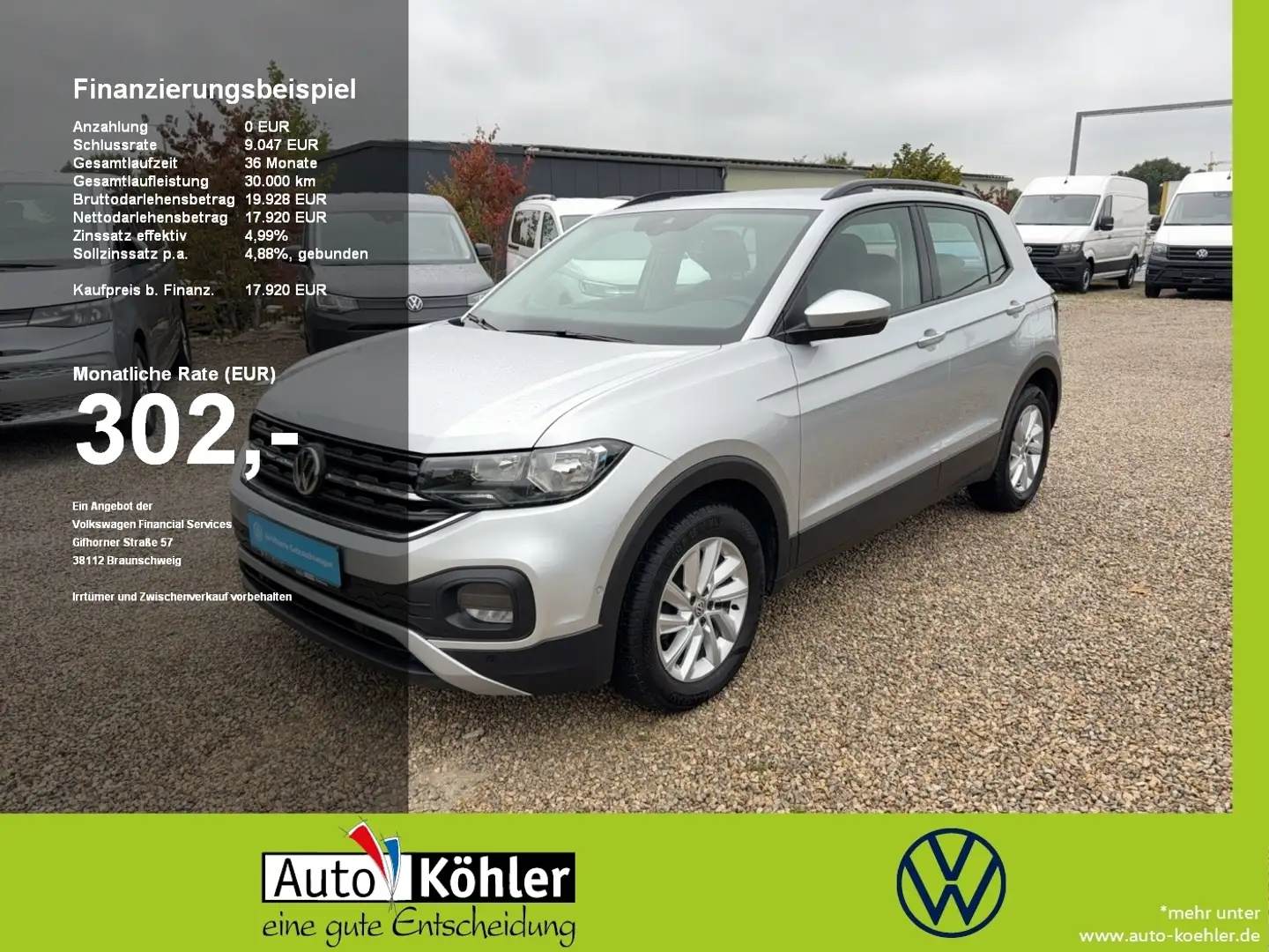 Volkswagen T-Cross ACC+Navi+PDC Zilver - 1