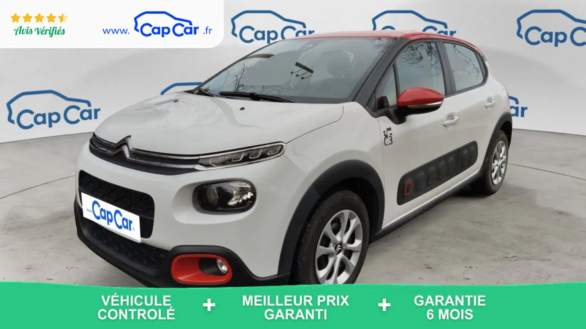 Citroen C3 III 1.2 VTi Puretech 82 Graphic - Entretien constructeur Blanc - 1