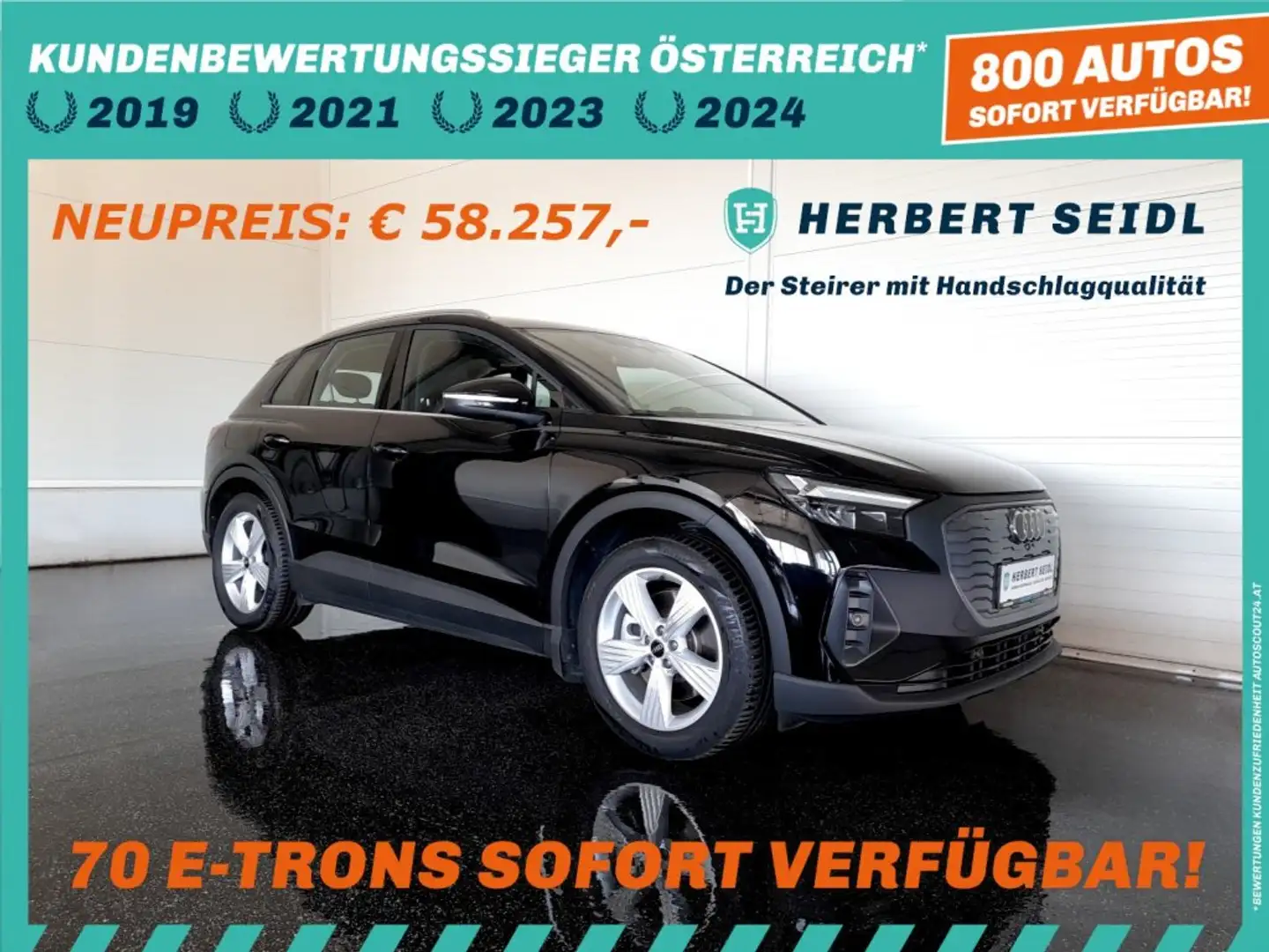 Audi Q4 e-tron 40 82kWh Aut. *19 ZOLL / VOLL LED / VIRTUELL / STANDHEIZUNG / VZ-ERKENNUNG* Schwarz - 1