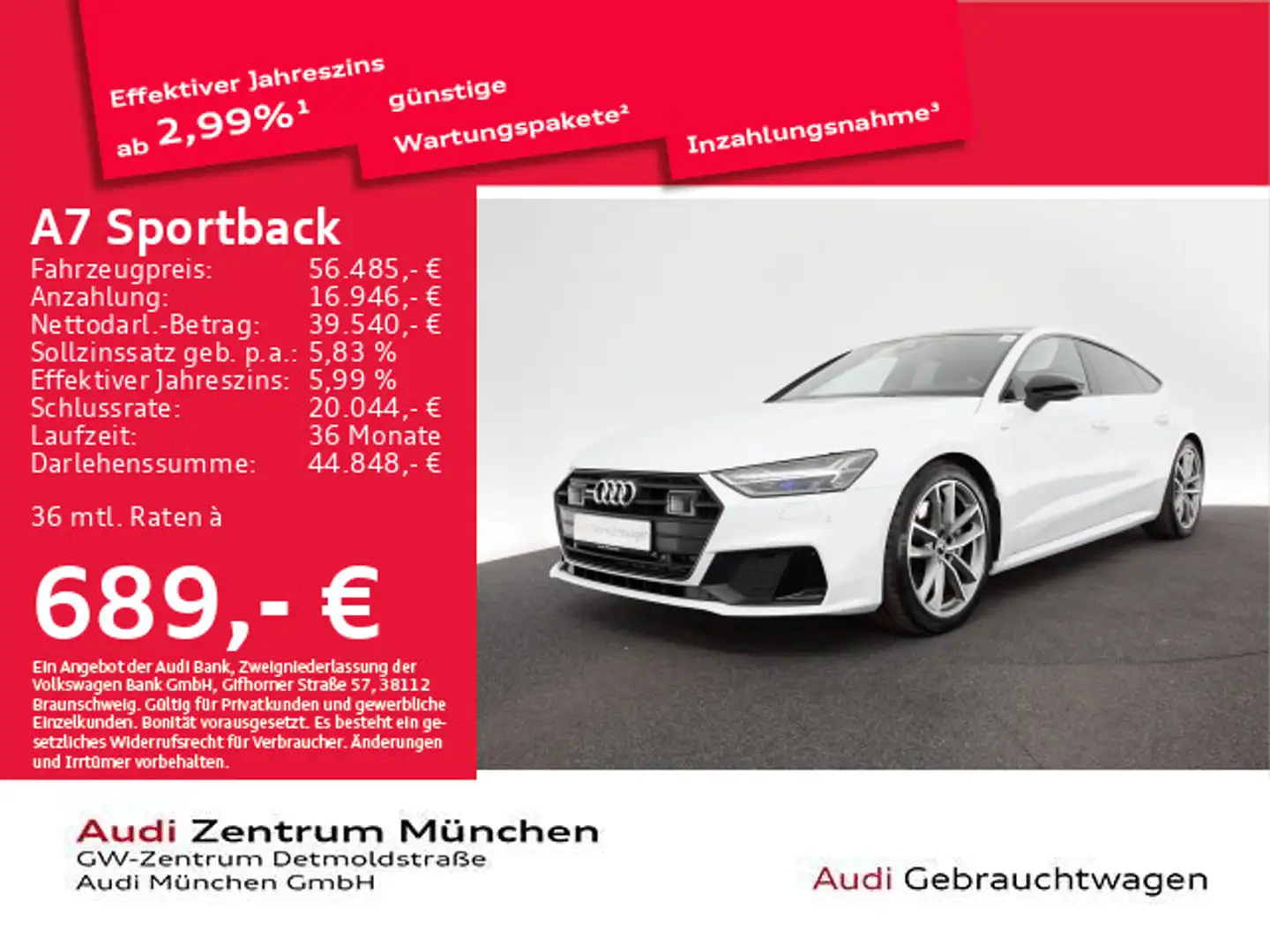 Audi A7 50 TFSI e qu. S tronic S line Pano/ Weiß - 1