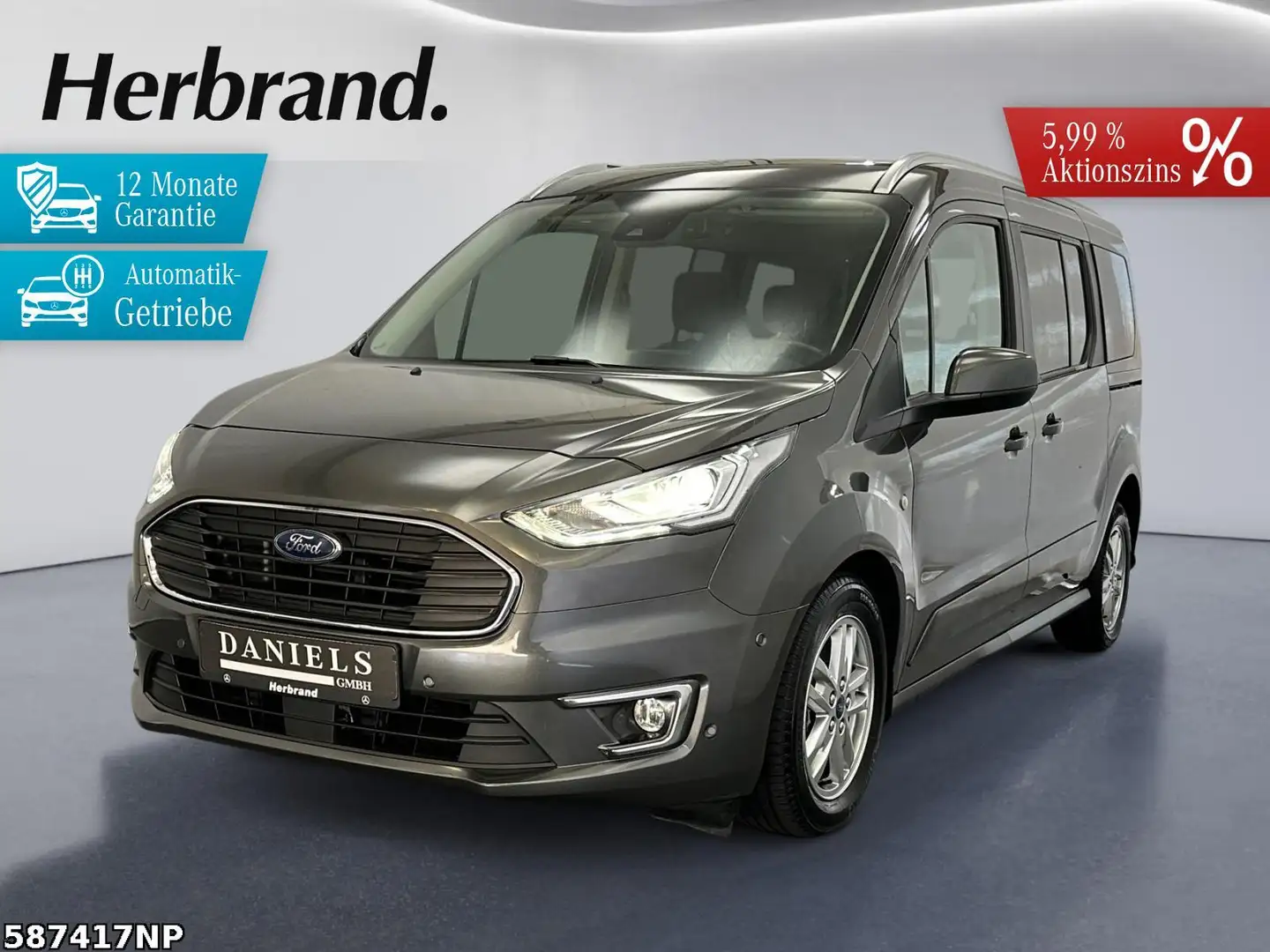 Ford Grand Tourneo Connect AHK 7 Sitzer R.Kamera Grau - 1
