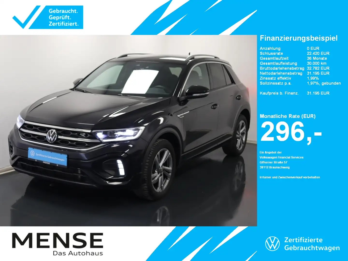 Volkswagen T-Roc 2.0 TDI DSG R-line |ACC|VirtualCP|FLA|LED Schwarz - 1