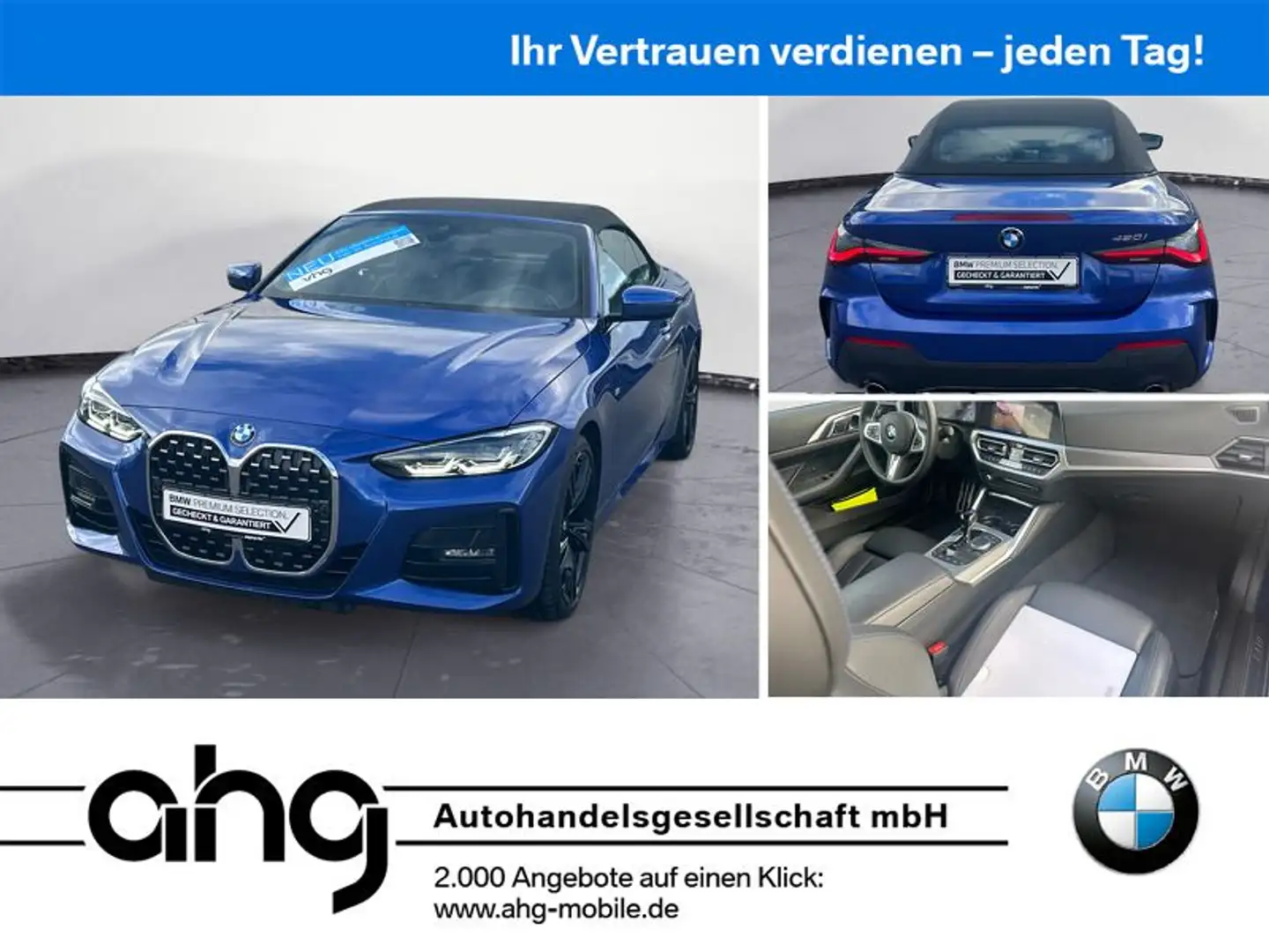 BMW 420 i Cabrio M Sport Sport Aut. Klimaaut. HIFI Blau - 1