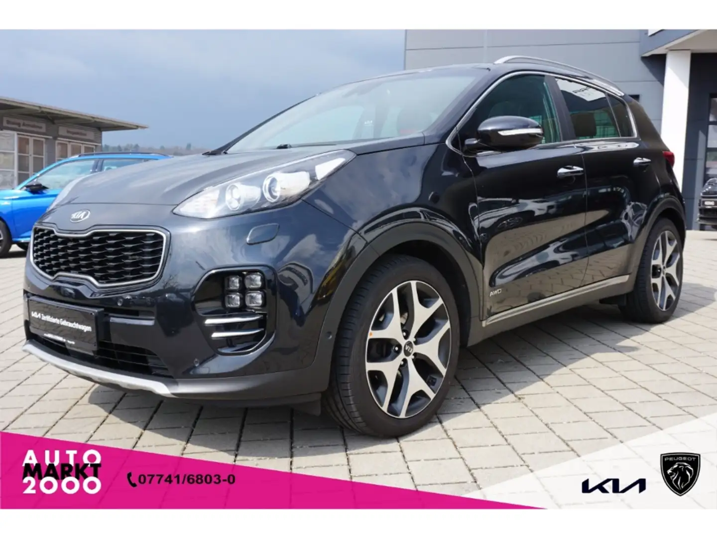 Kia Sportage 2.0 CRDI AWD GT Line Aut. AHK Pano JBL Navi Kamera Schwarz - 1