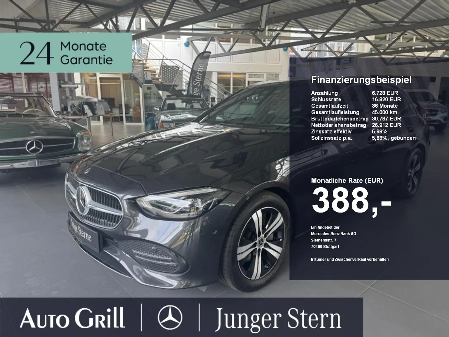 Mercedes-Benz C 180 T Avantgade FahrassPlus Distr 360 Lenkhzg Grau - 1