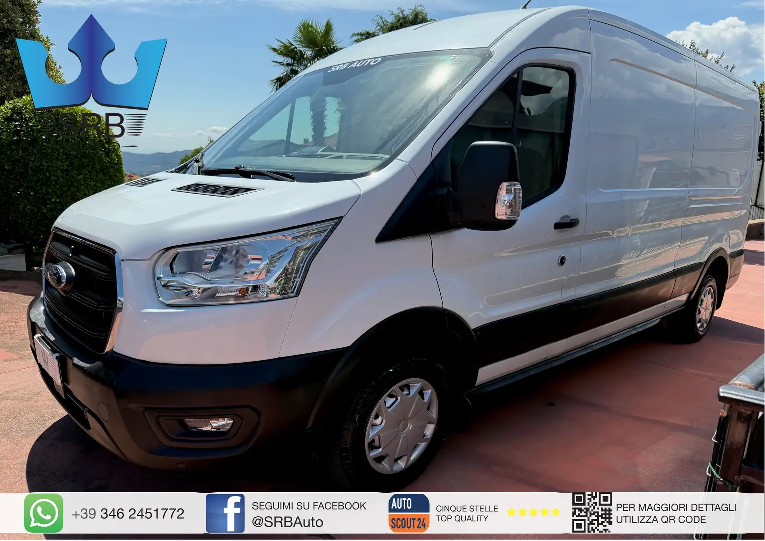 Ford Transit 2.0 tdci HYBRID MHEV 170cv L3H2 Blanc - 1