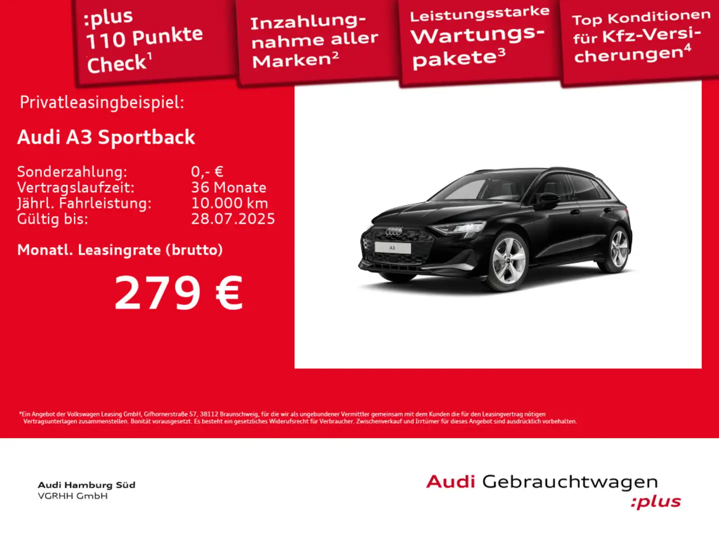 Audi A3 35 TFSI advanced S tronic NAVI/AHK Schwarz - 1
