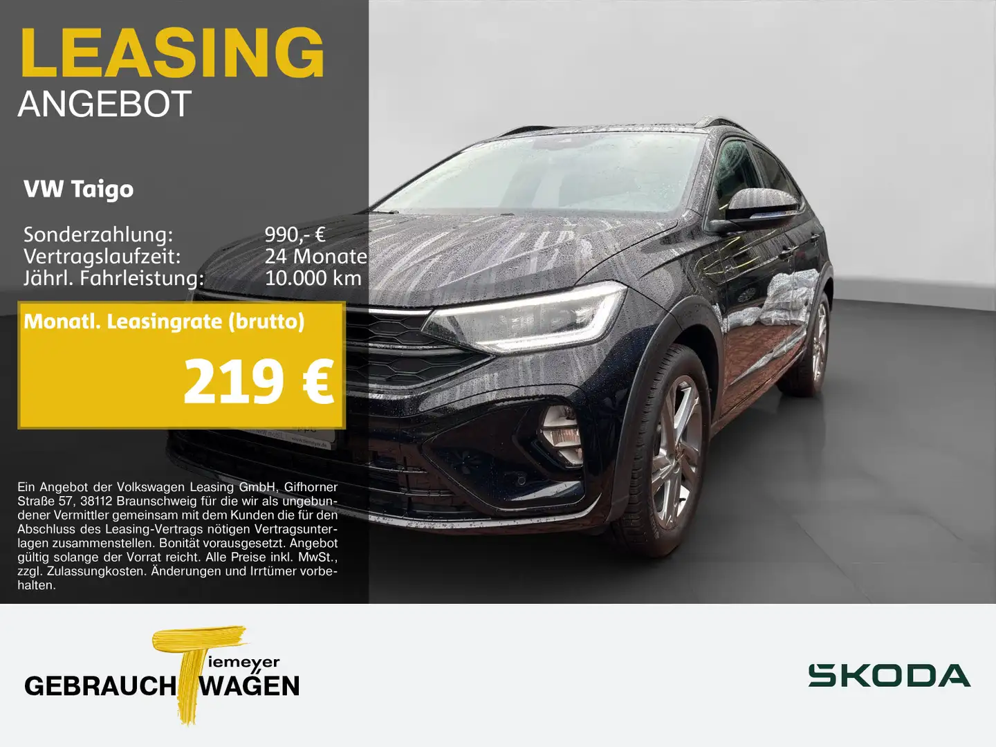 Volkswagen Taigo 1.0 TSI R-LINE BLACK STYLE MATRIX NAVI L18 Schwarz - 1