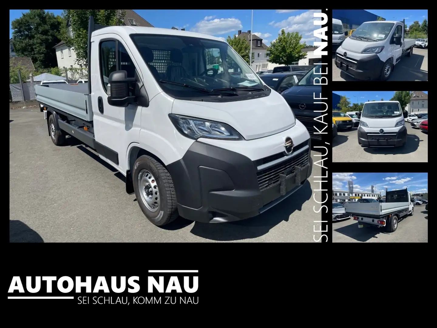 Opel Movano Pritsche 3,5t verstärkte Feder L3 mit AHK f Weiß - 1