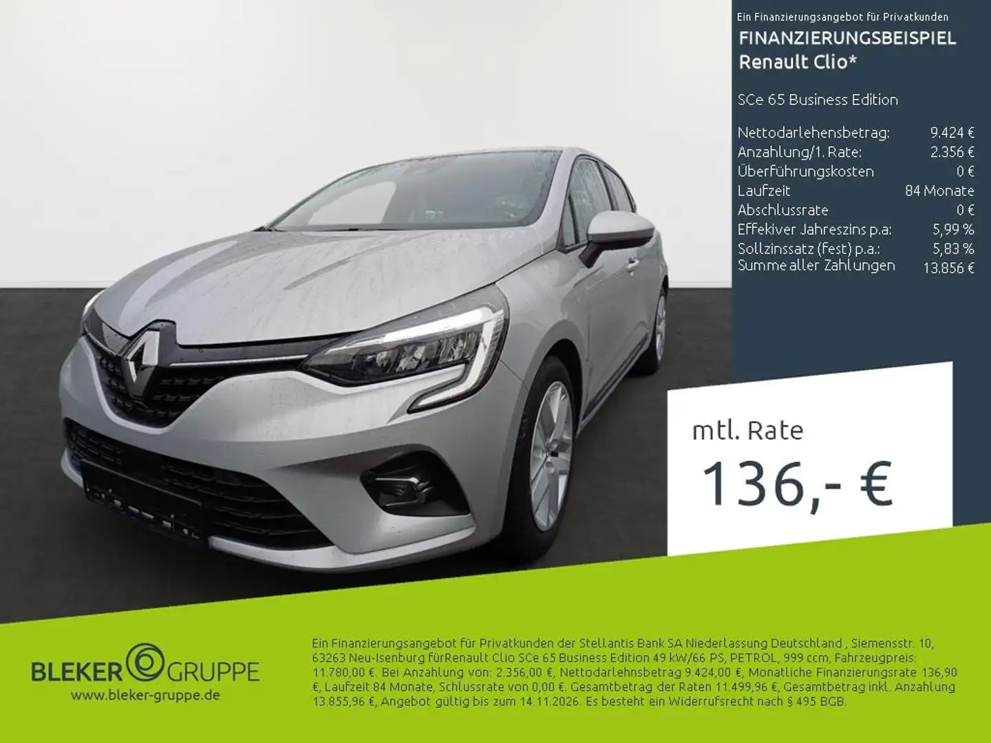 Renault Clio SCe 65 Business Edition Gris - 1