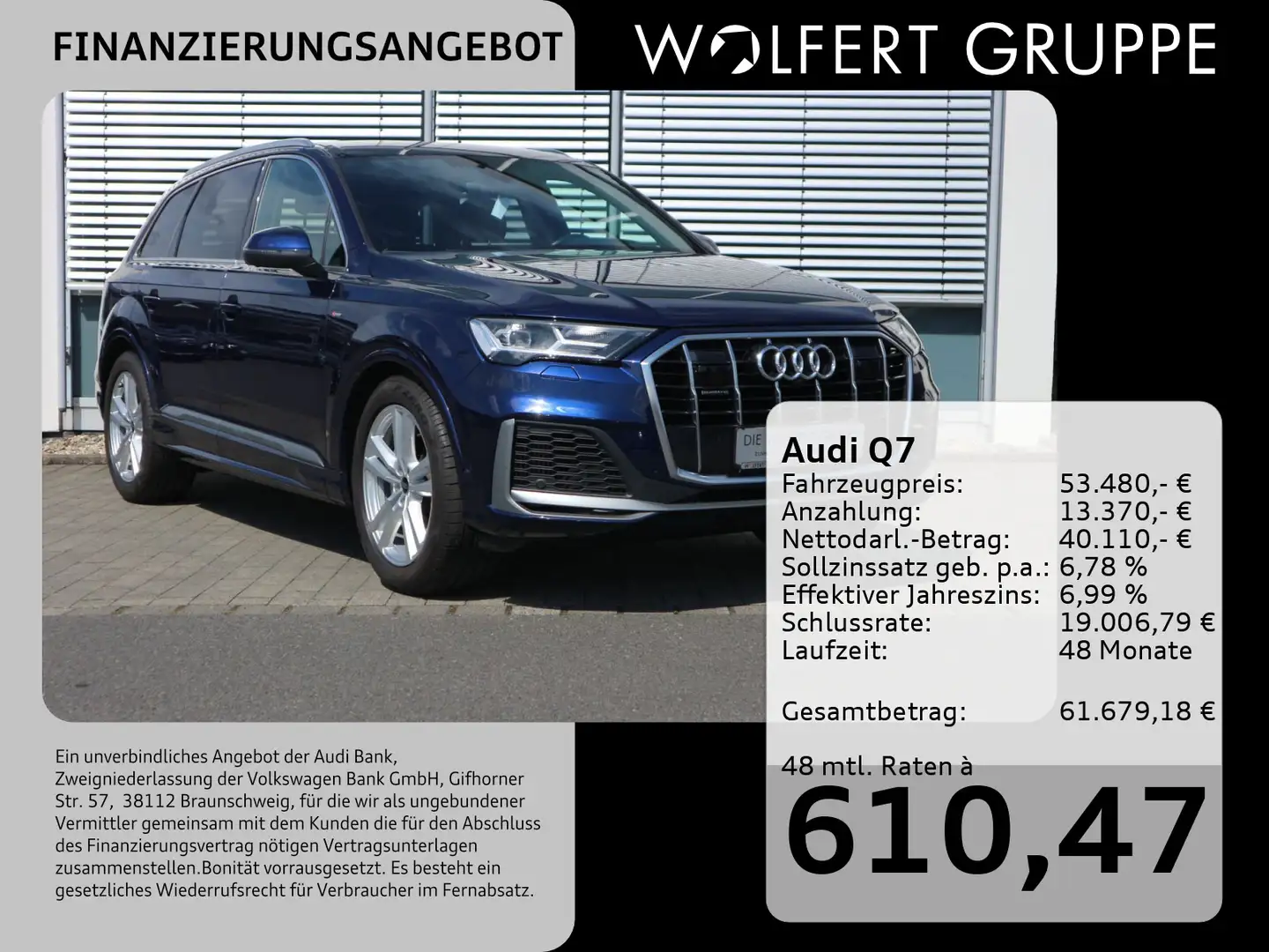 Audi Q7 55 TFSI quattro S line ACC*CARPLAY*HUD*SHZ Blau - 1