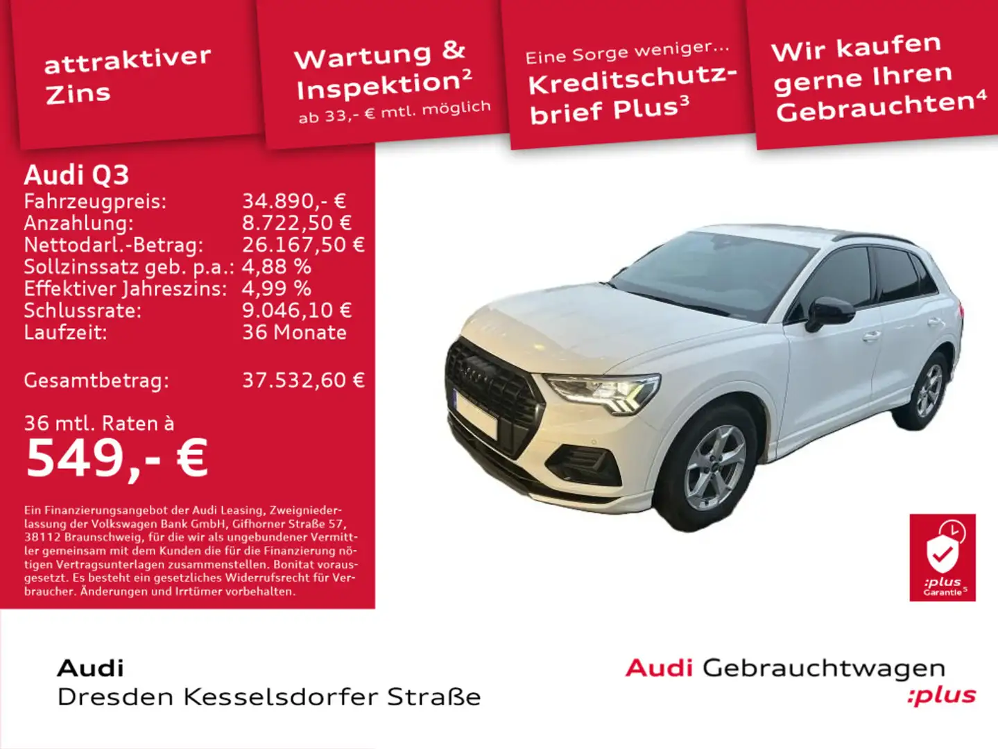 Audi Q3 SUV advanced 35 TDI 110(150) kW(PS) S tronic Weiß - 1