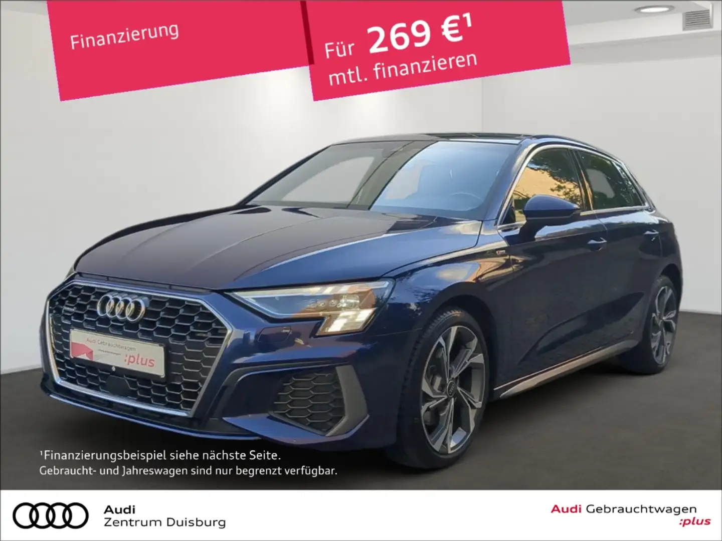 Audi A3 Sportback 40 TFSI quattro S line B&O  S-Line Panor Blau - 1