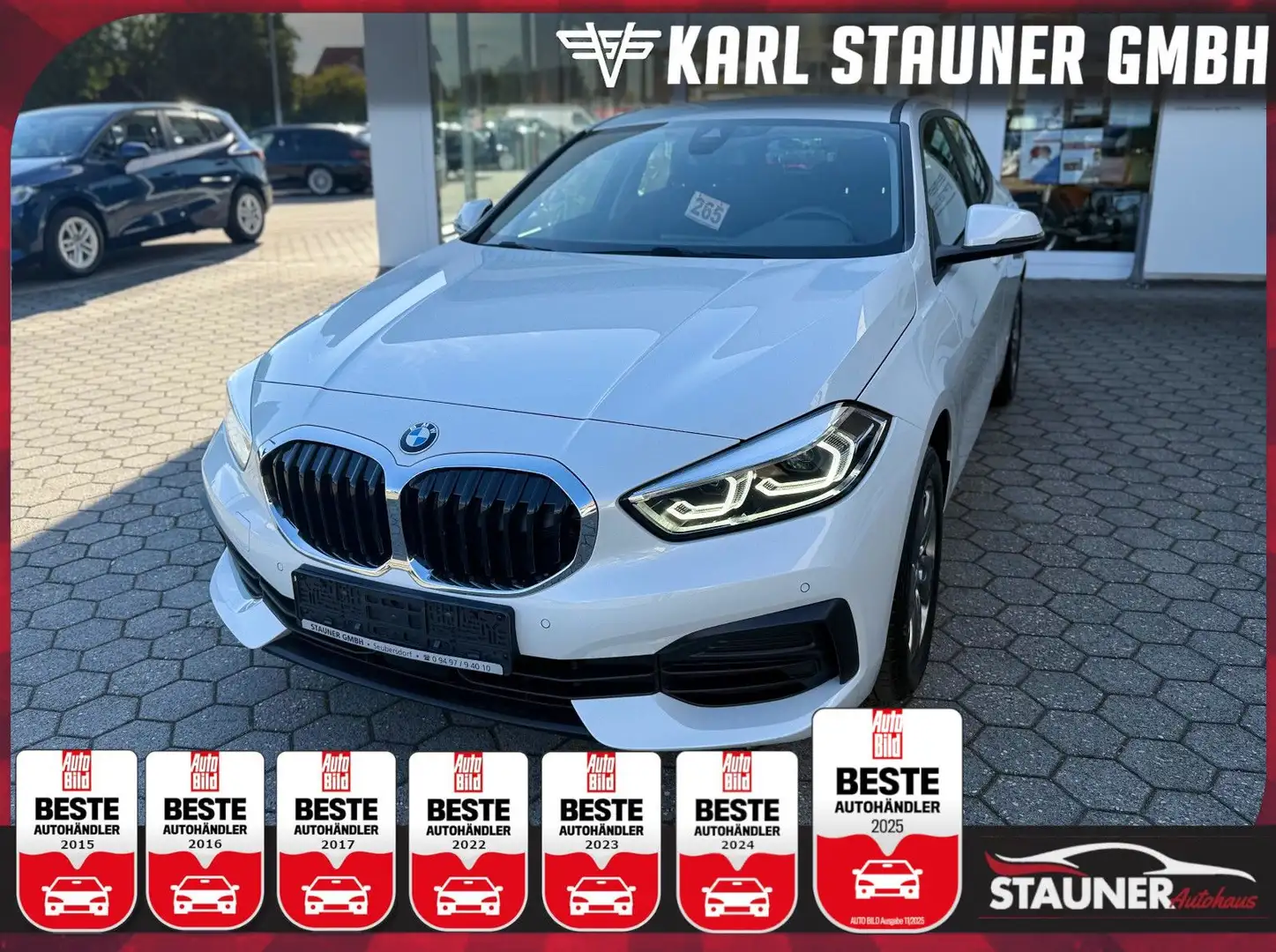 BMW 118 i Limousine LENKRADHEZIUNG NAVI DAB PDC Weiß - 1