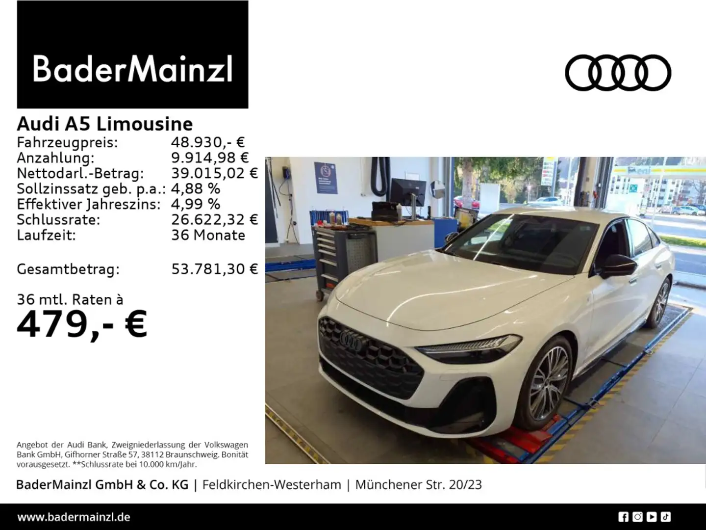 Audi A5 TDI S line Tech plus Matrix 360° Blanc - 1