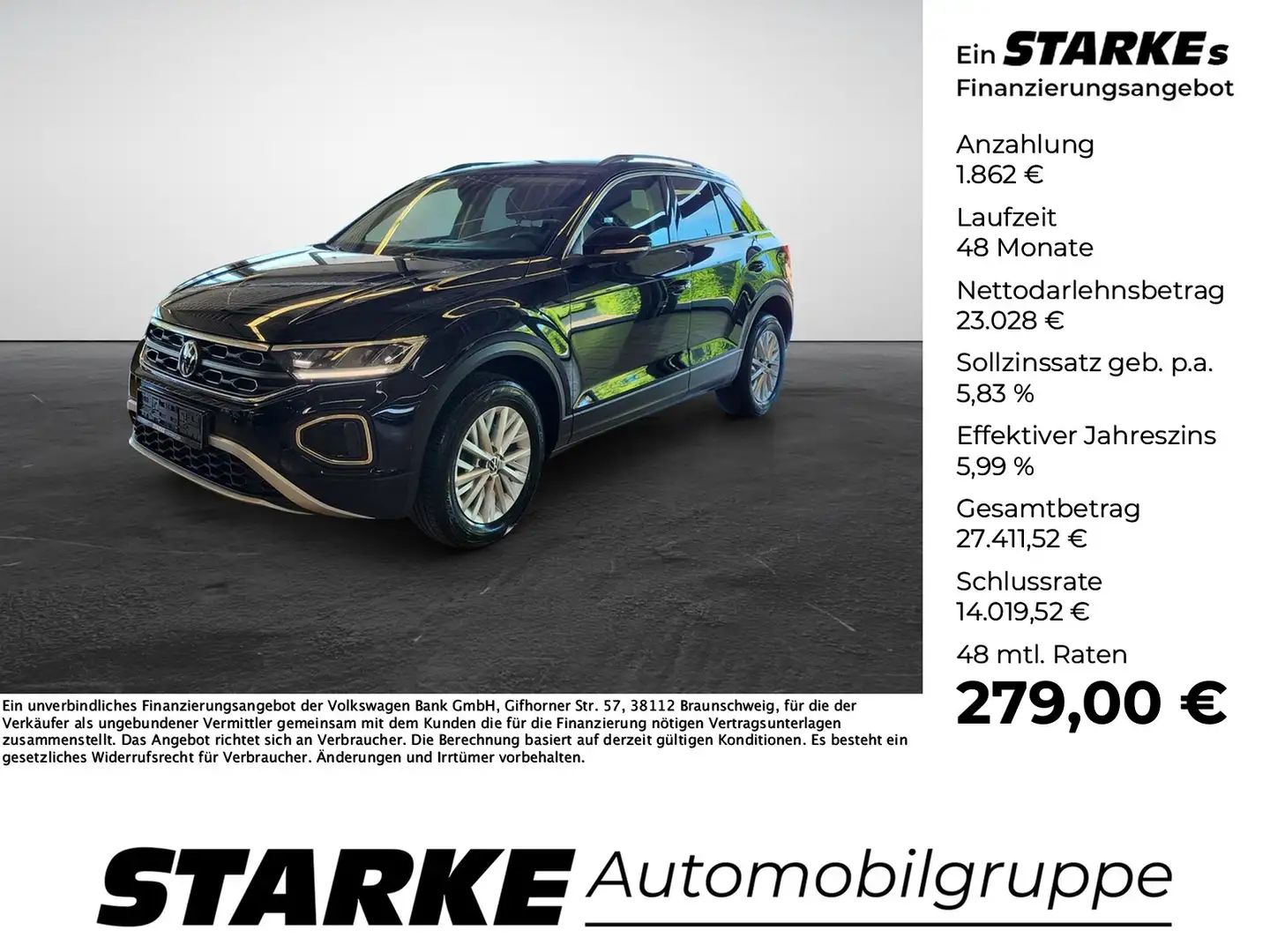 Volkswagen T-Roc 2.0 TDI DSG Life Zwart - 1