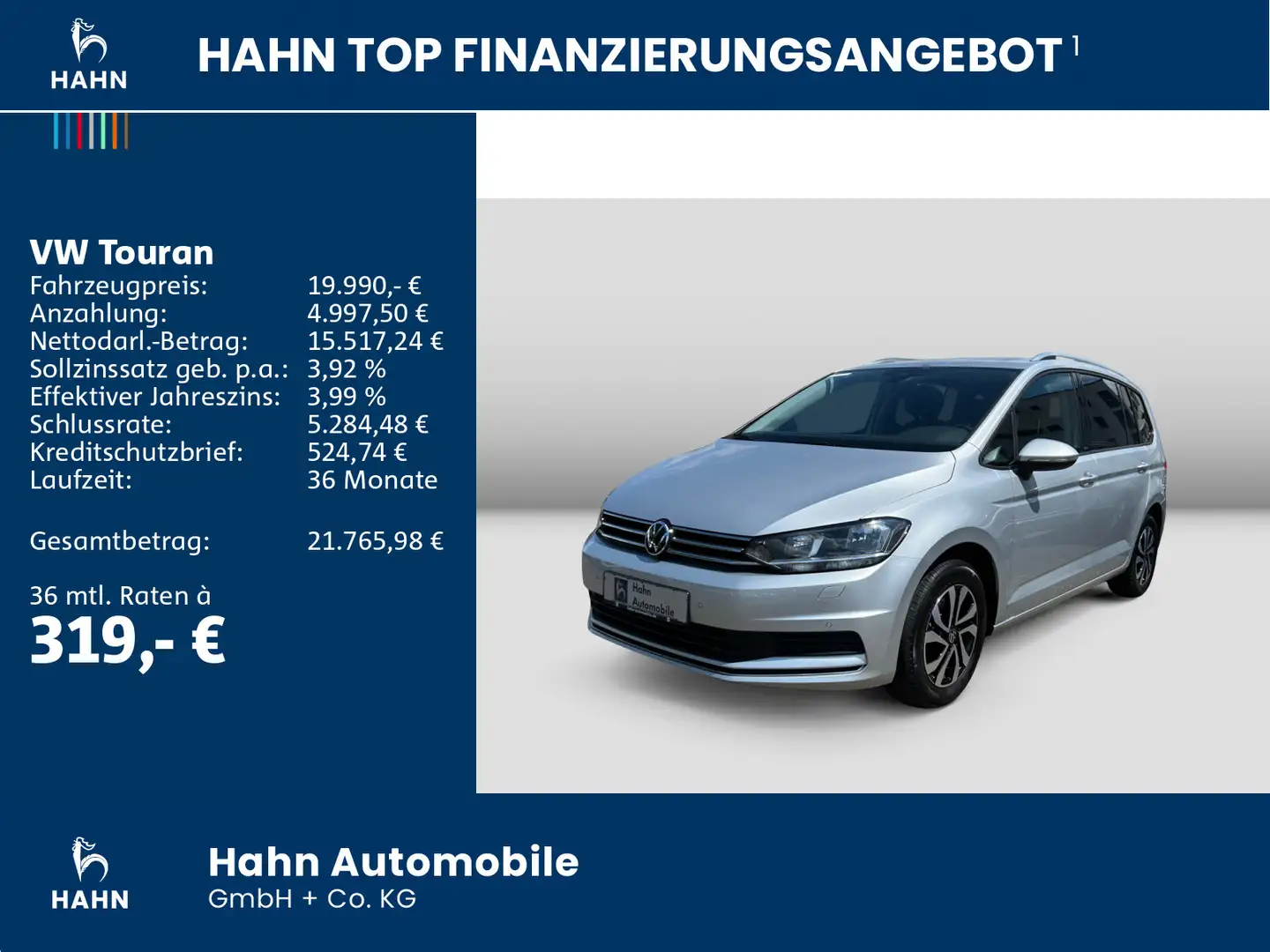 Volkswagen Touran Active 2.0TDI ACC CAM NAVI-VORB. APP-CONN Silber - 2