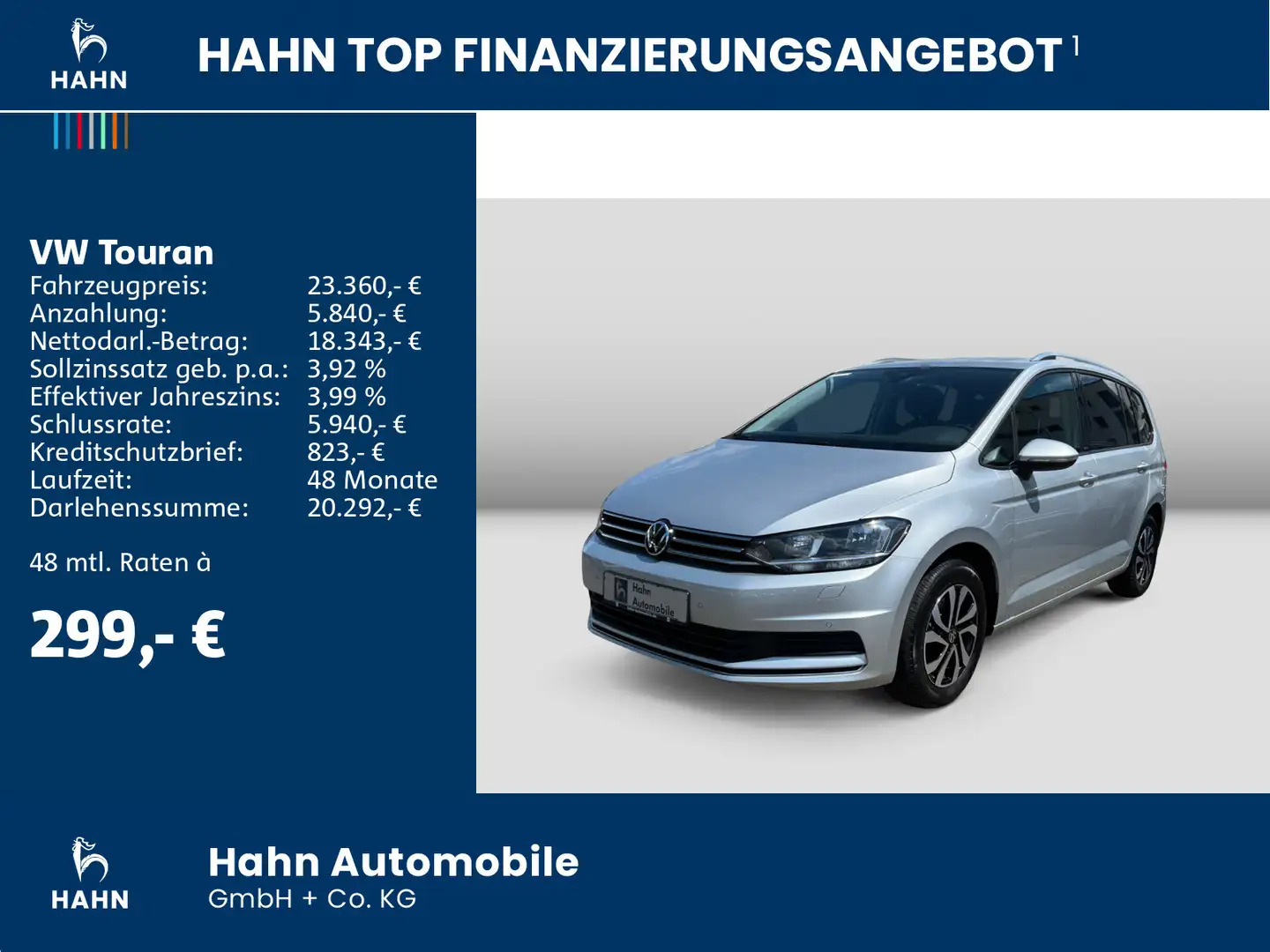 Volkswagen Touran Active 2.0TDI ACC CAM NAVI-VORB. APP-CONN Silber - 2