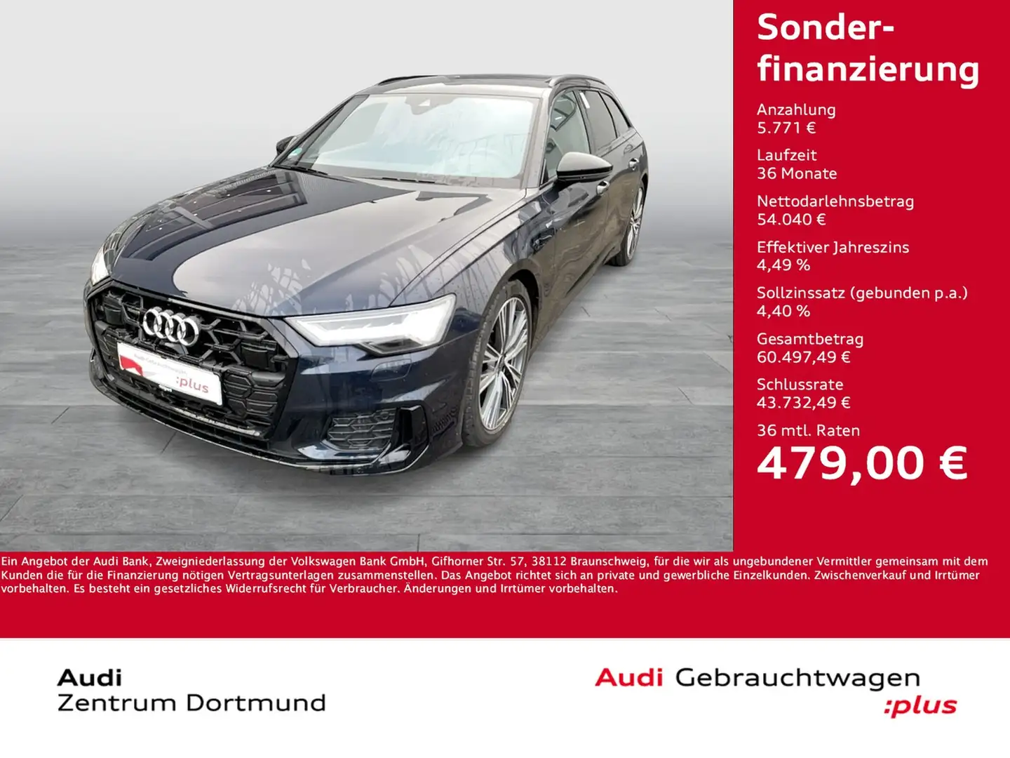 Audi A6 Avant 55 quattro HYBRID S LINE AHK CAM LM20 Bleu - 1