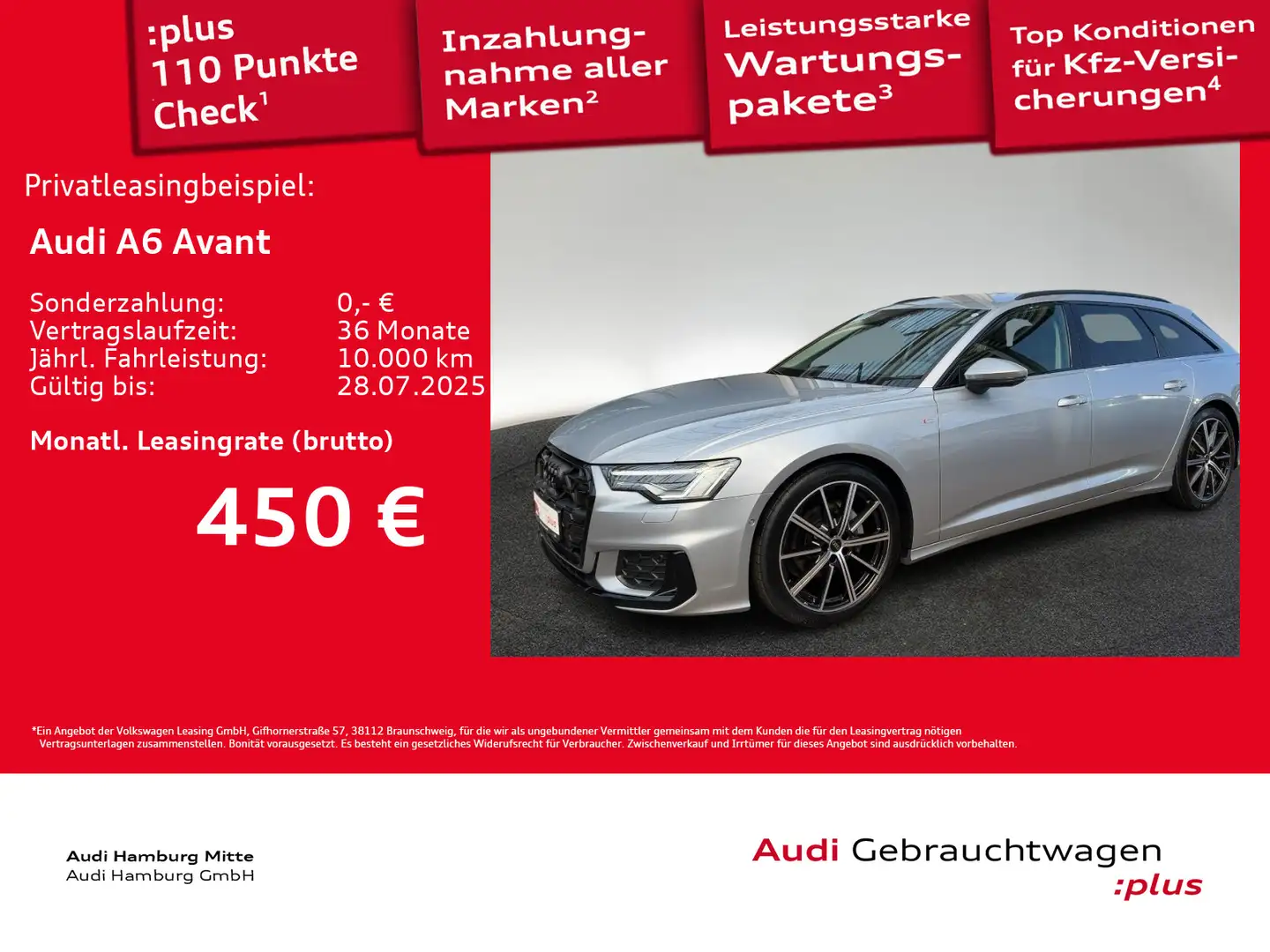 Audi A6 40 TDI S line quattro S tronic AHK LM20 Silber - 1