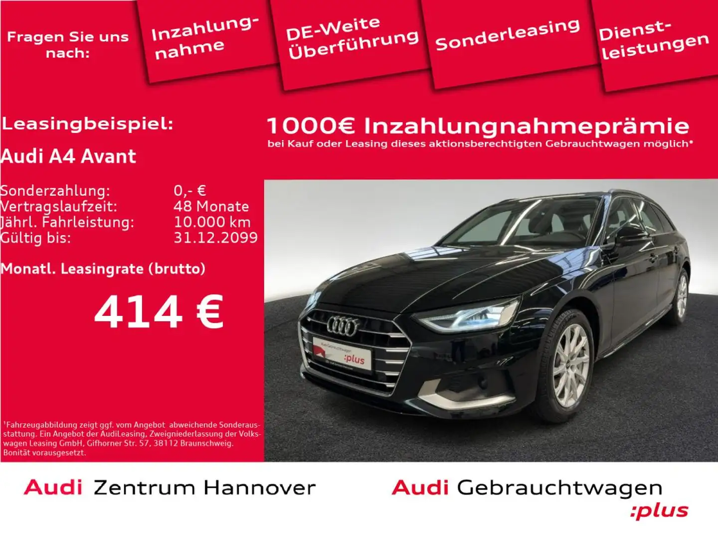 Audi A4 Avant Advanced 35 TDI Pano Navi Sportsitze LED Schwarz - 1