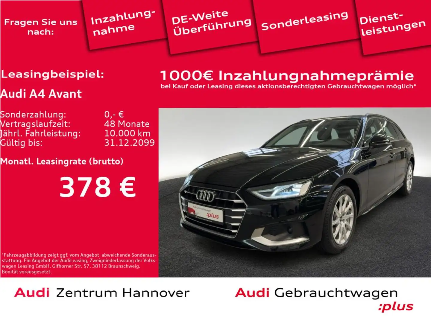 Audi A4 Avant Advanced 35 TDI Pano Navi Sportsitze LED Schwarz - 1