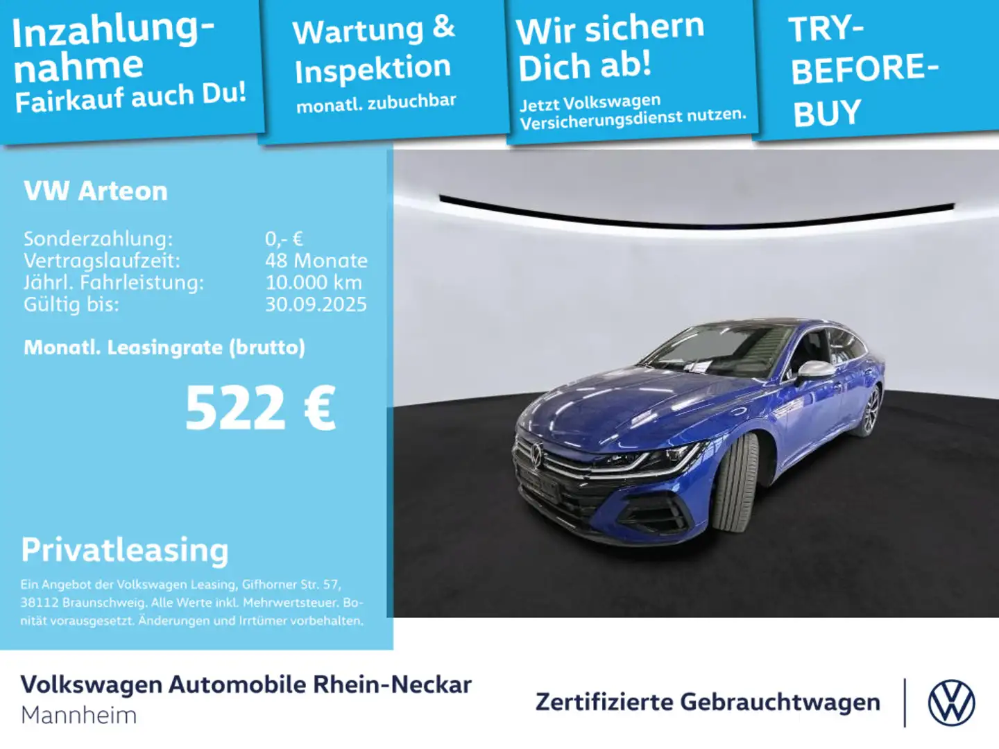 Volkswagen Arteon R 4M 2.0 TSI Sportsitze R Panoramadach Ka Albastru - 1