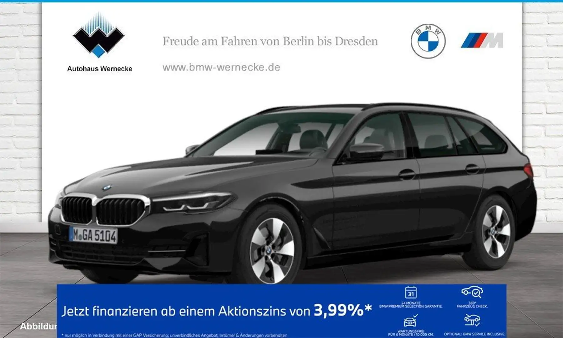BMW 520 d Touring HK HiFi DAB WLAN Klimaaut. Shz PDC Schwarz - 1