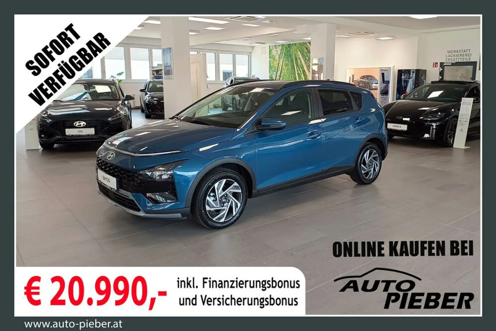 Hyundai BAYON 1,0 T-GDI GO! PLUS DCT *LED*Navi*Klima* Blau - 1