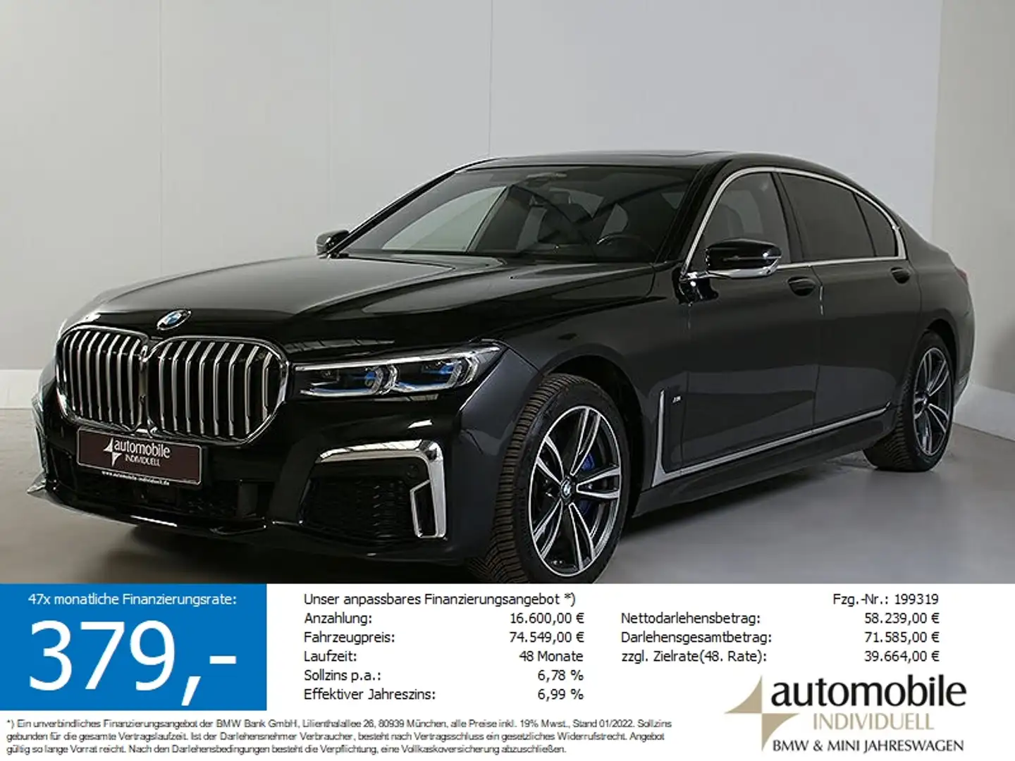 BMW 750 Li xDrive M Sport Laser ACC Fondentert. B&W Černá - 1