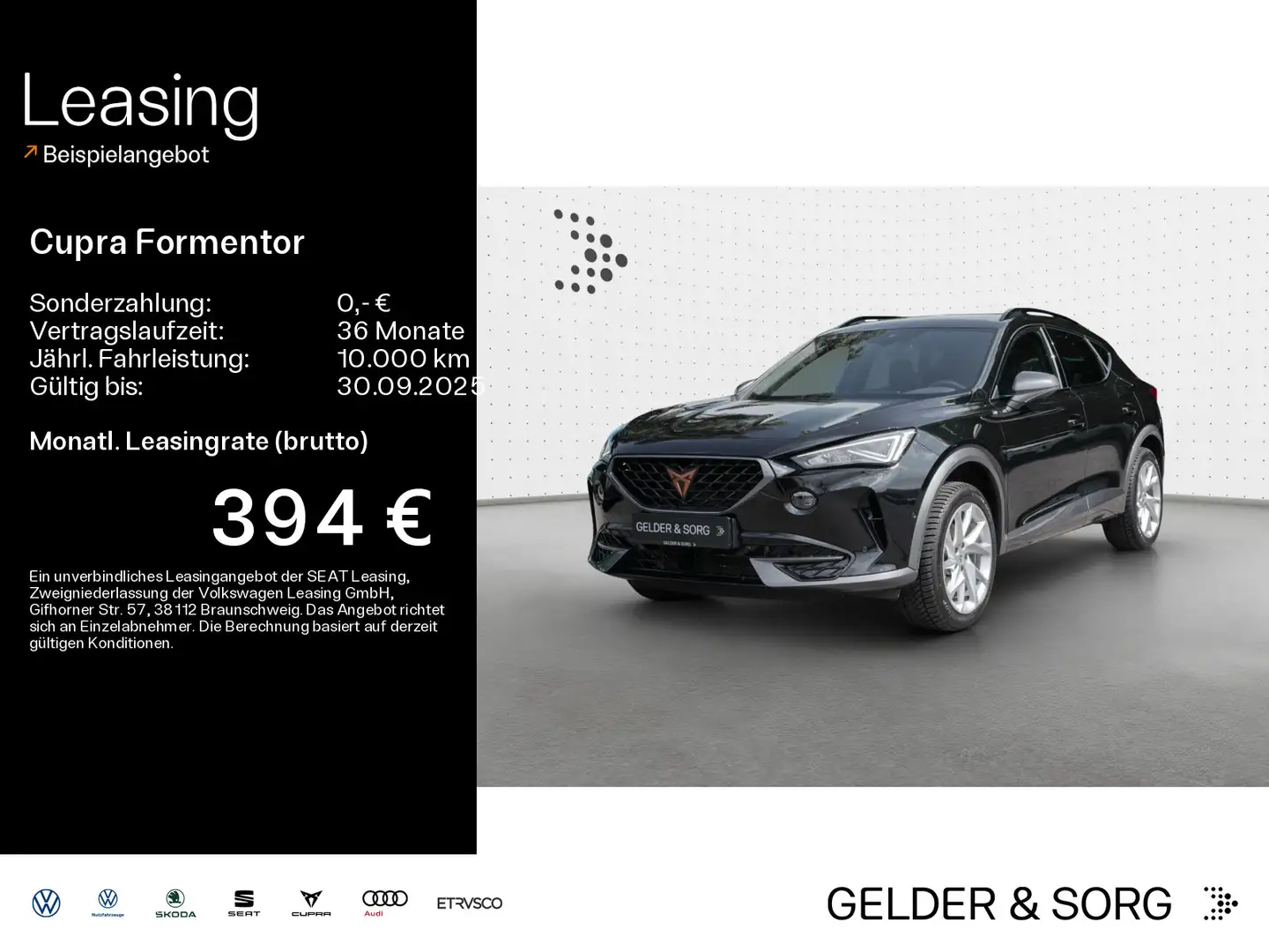 CUPRA Formentor 2.0 TDI RFK*LED*AHK*Panorama Schwarz - 1